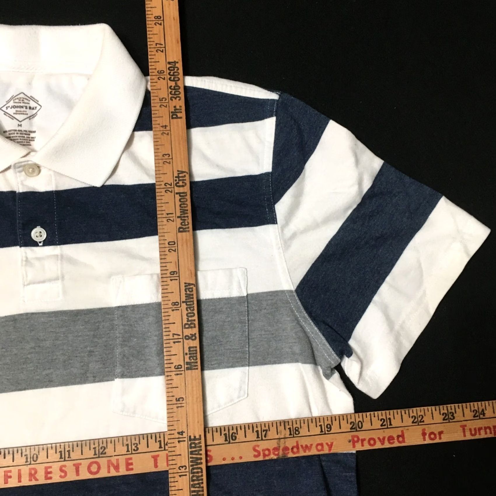 Vintage VINTAGE St. John's Bay Polo Shirt Mens Medium short Sleeve Striped Collared Size US M / EU 48-50 / 2 - 4 Thumbnail