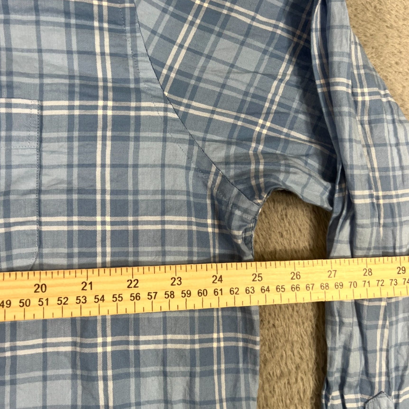 Peter Millar Peter Millar Button-Up Shirt XL Blue Plaid Long Sleeve 100% Cotton Mens Regular Fit Size US XL / EU 56 / 4 - 4 Thumbnail