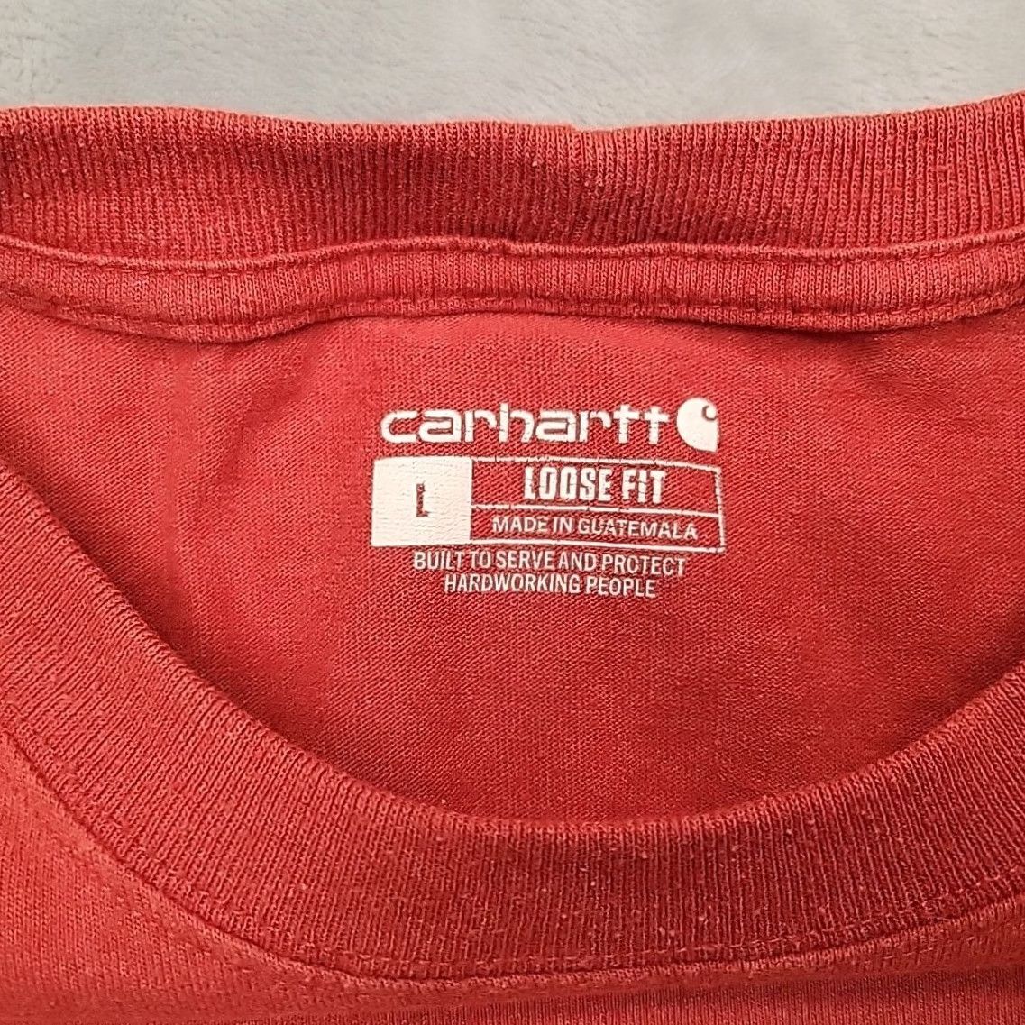 Carhartt Carhartt Shirt Men L Red Loose Fit Short Sleeve Crewneck Pocket TEE K87 Work Size US L / EU 52-54 / 3 - 5 Thumbnail