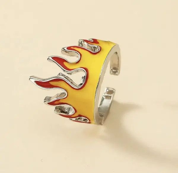 VIBE Goth Punk Flame 🔥 Ring Unisex Size ONE SIZE - 3 Thumbnail