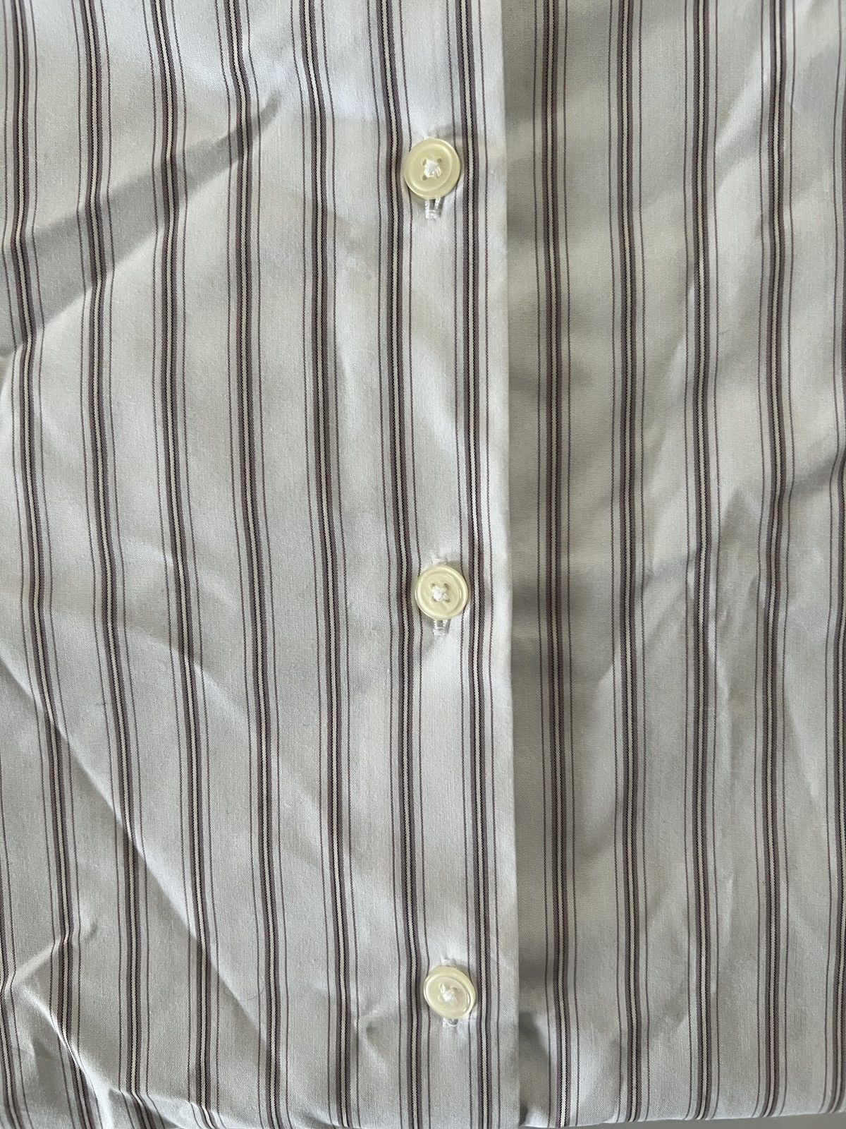 GU White and Burgandy Striped Broadcloth Shirt Size US XS / EU 42 / 0 - 4 Thumbnail