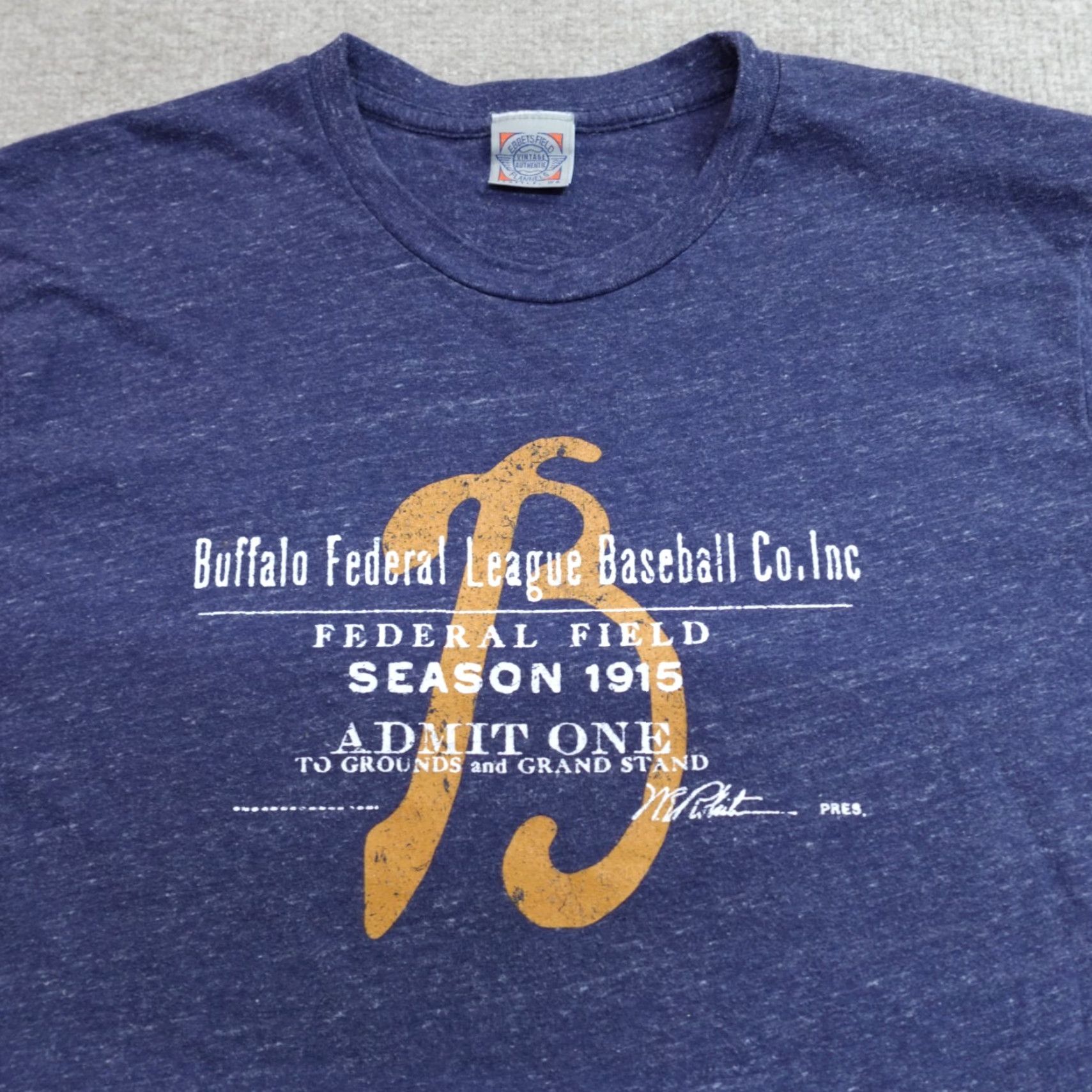 Ebbets Field Flannels VINTAGE Ebbets Field Flannels Shirt L Blue Buffalo Federal League Baseball Size US L / EU 52-54 / 3 - 2 Thumbnail
