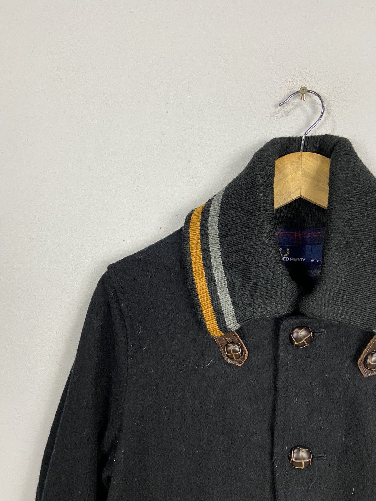 Fred Perry × Other Fred Perry Black Mustard Ribbed Wool Jacket Size US S / EU 44-46 / 1 - 5 Thumbnail