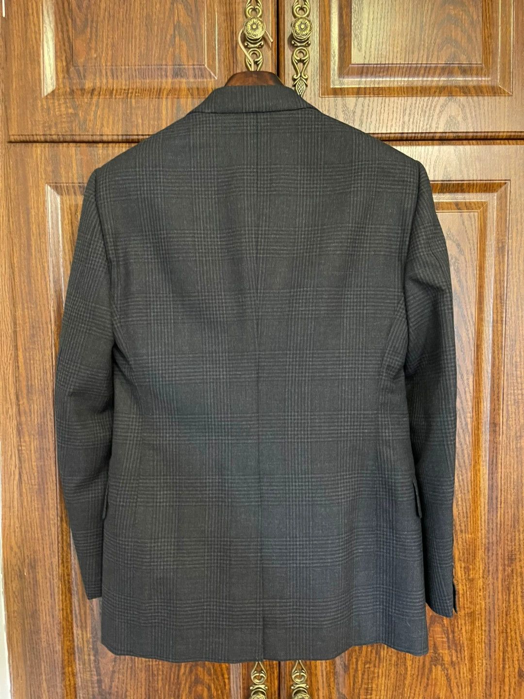 Tom Ford Tom Ford Black Gray Houndstooth Wool Suit 46 New Tags Size 46R - 2 Thumbnail