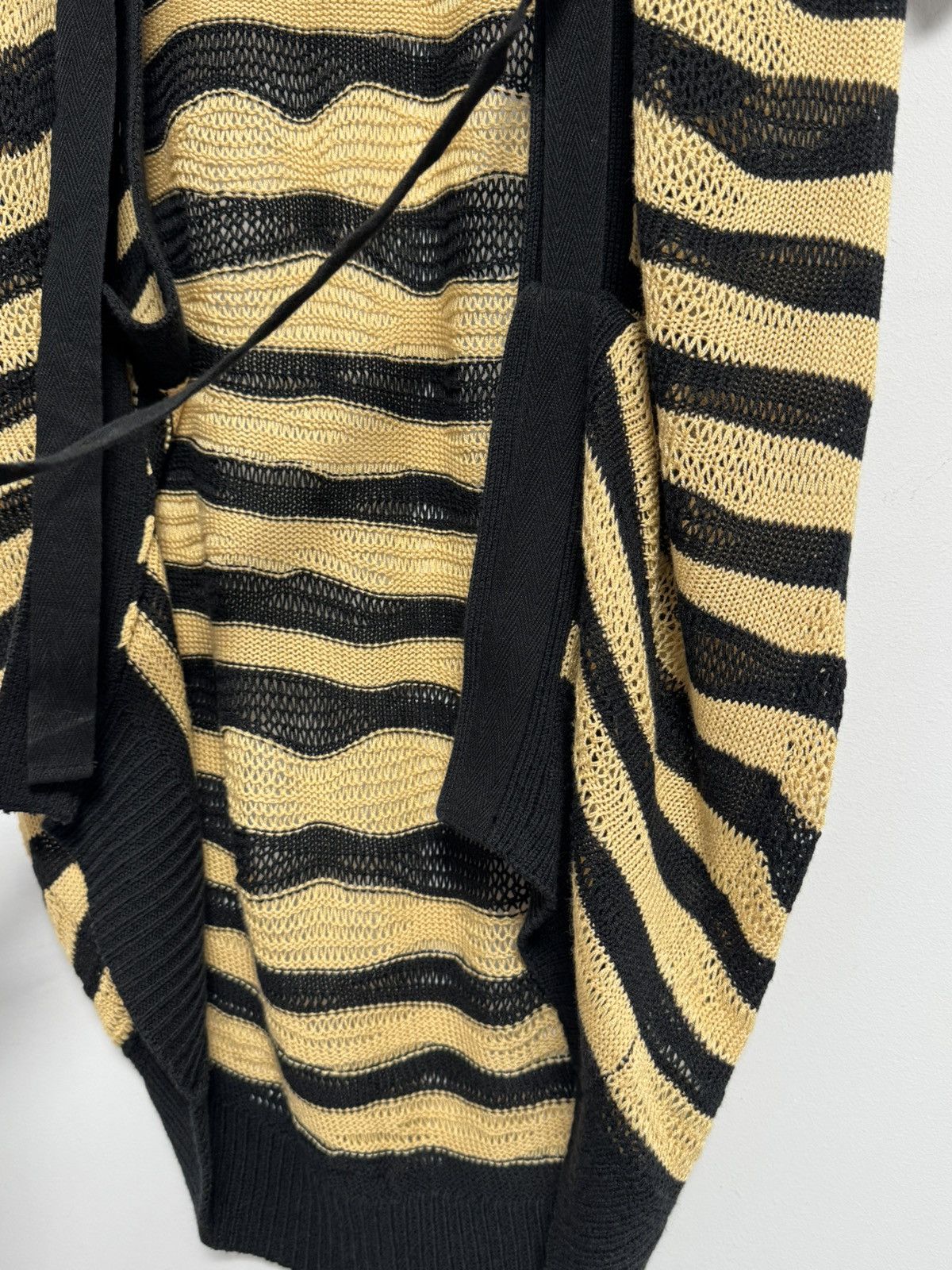 Diesel DIESEL Brand Black Beige Stripe Knit Sweater Cardigan Bolero Size XS / US 0-2 / IT 36-38 - 11 Thumbnail