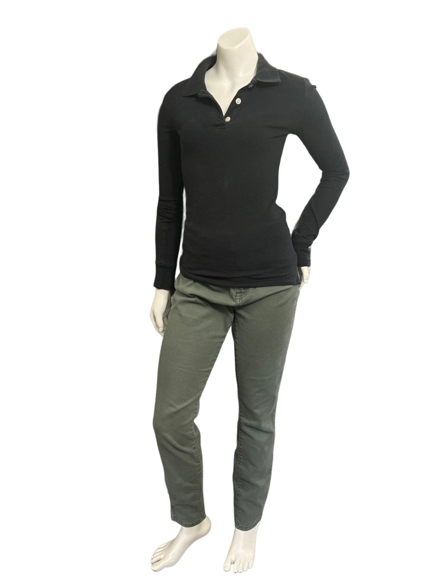 Aeropostale Black Long Sleeve Girls Shirt Size 12 Fitted All Cotton Aero Size XS / US 0-2 / IT 36-38 - 2 Thumbnail