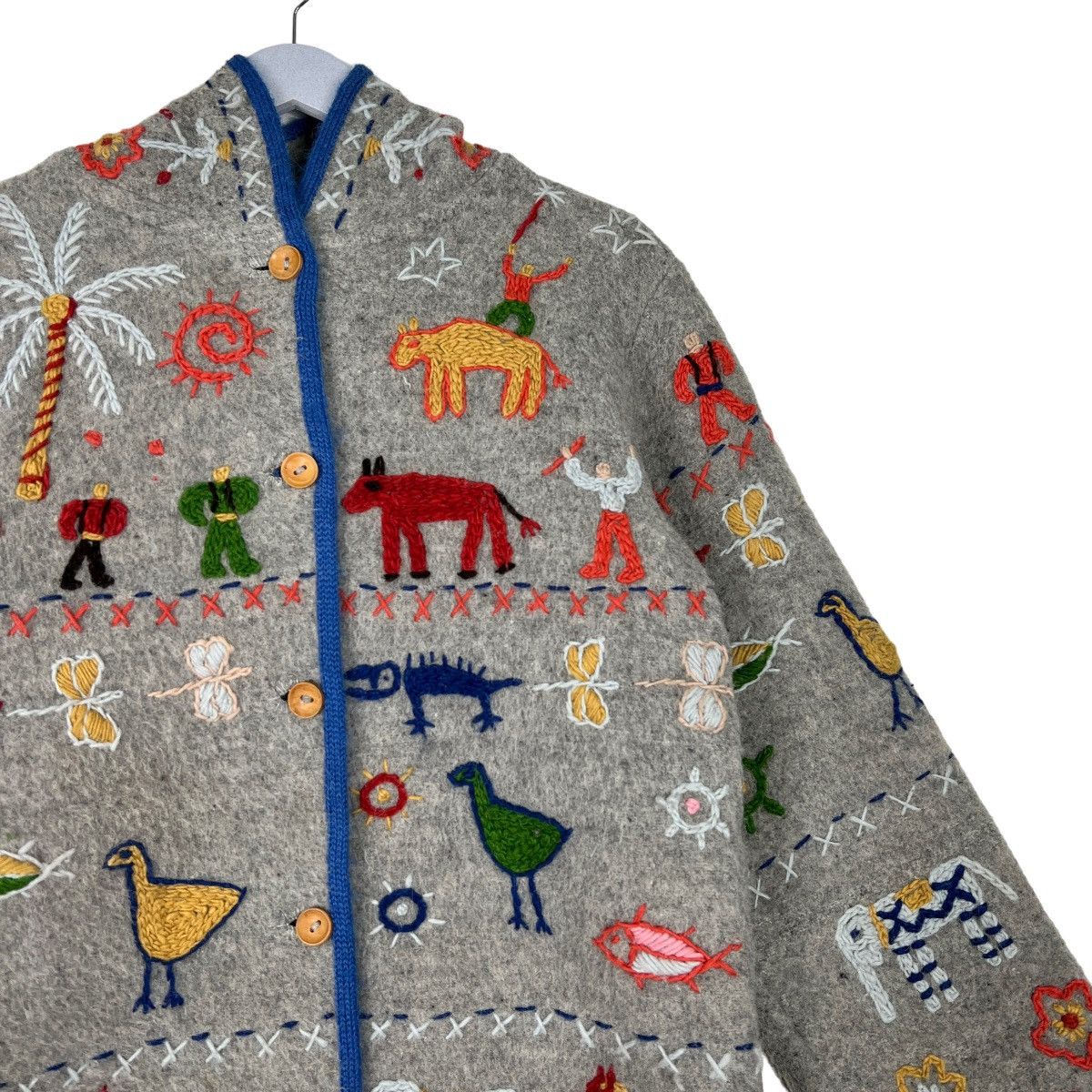 Japanese Brand 🔥 TARGA EMBROIDERY PRIMETIVE MOTIVE WOOL JACKET Size US S / EU 44-46 / 1 - 6 Thumbnail