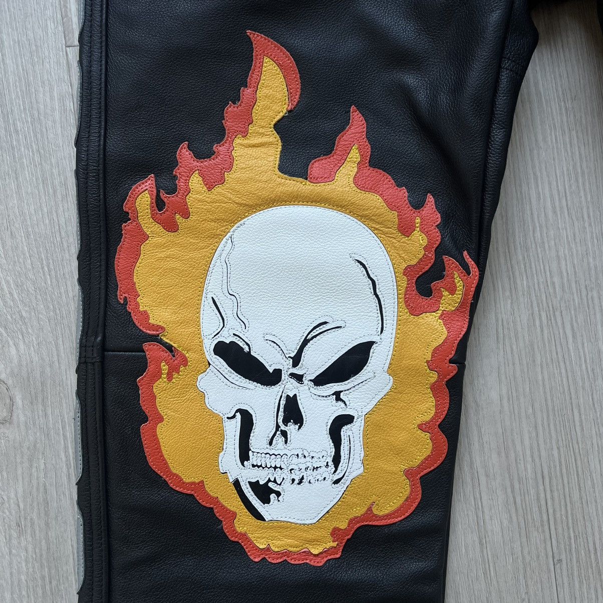 Supreme × Vanson Leathers Supreme x Vanson Ghost Rider Leather Pants (Black) Size US 32 / EU 48 - 3 Thumbnail