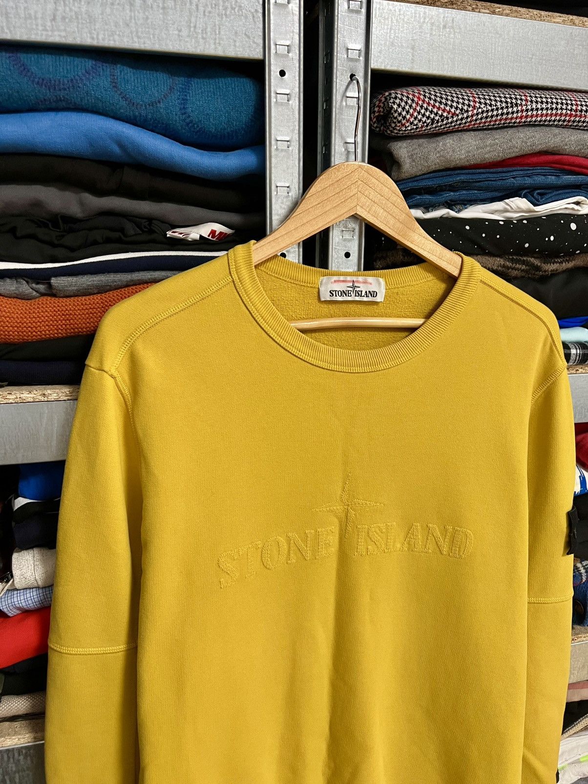 Stone Island Men’s Stone Island Crewneck Yellow Sweatshirt Casual Size L Size US L / EU 52-54 / 3 - 2 Thumbnail