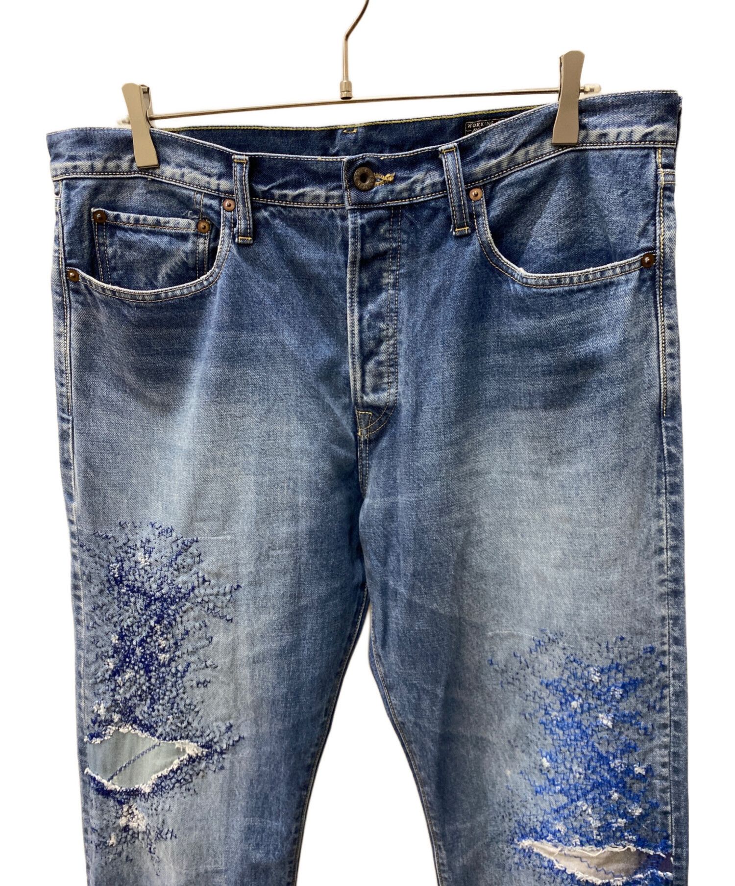 Kapital KAPITAL Distressed Denim Pants Blue W28 Size US 37 - 6 Thumbnail