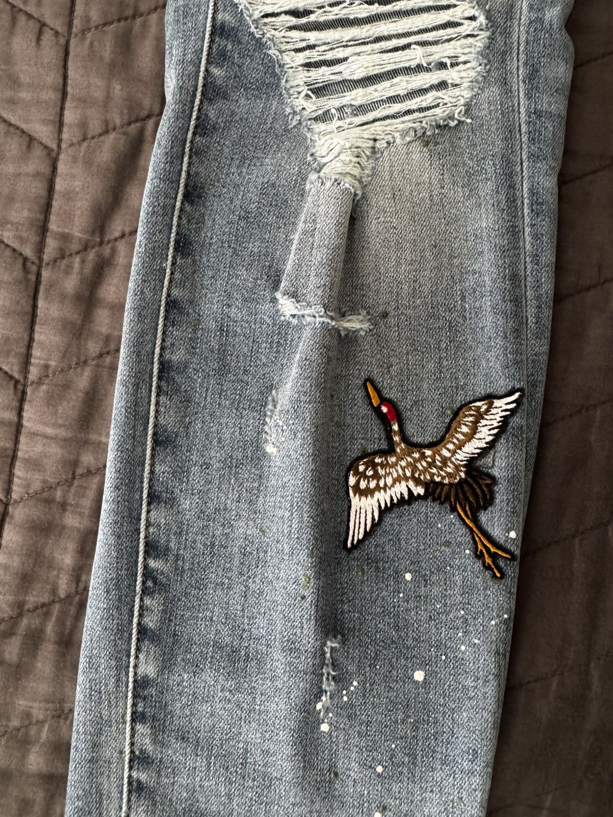 Amiri Amiri Art Patch Rosebowl Splatter Jeans - Size 32 Size US 32 / EU 48 - 3 Thumbnail