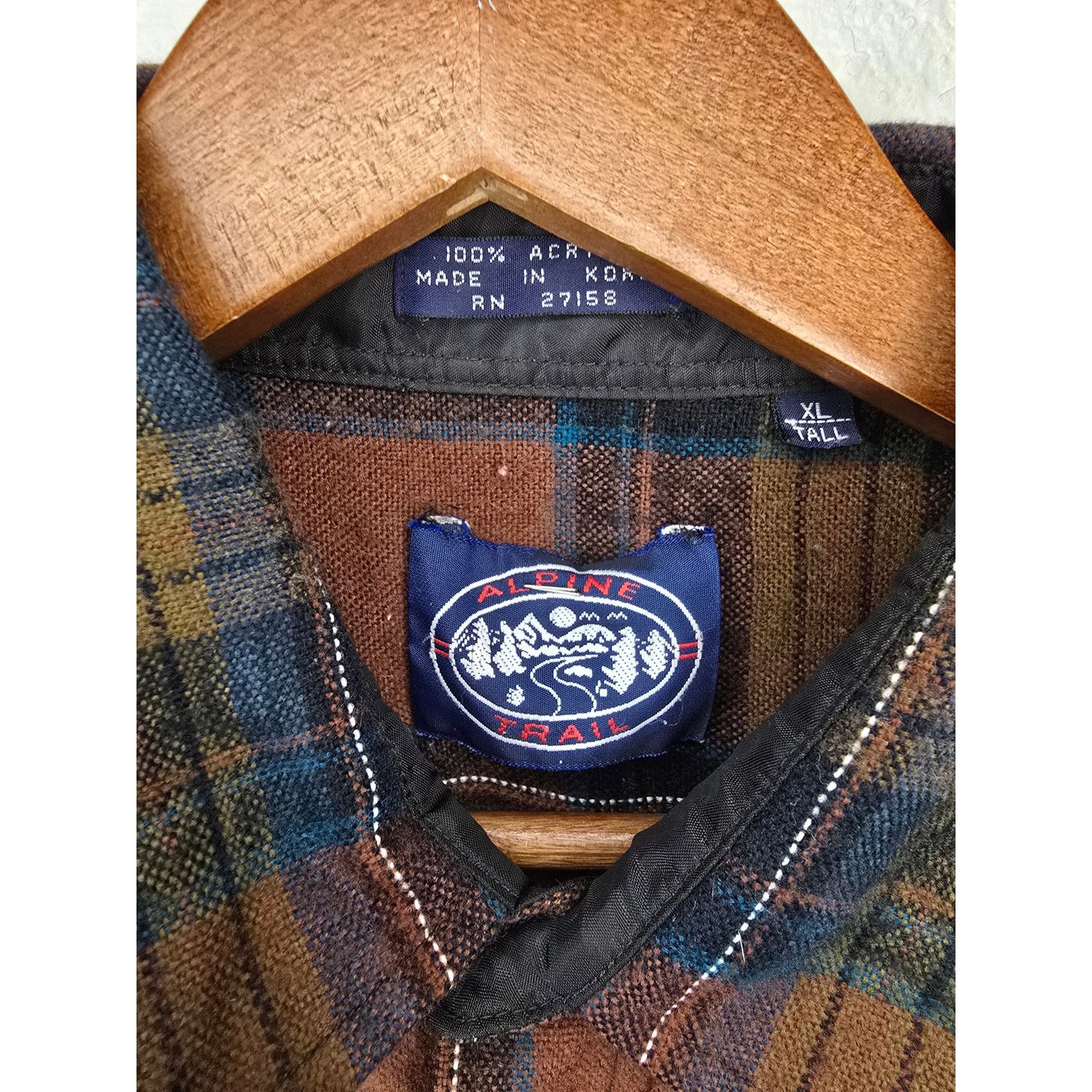 Other × Vintage Vintage Alpine Trail Flannel Brown Plaid XL Button Up Size US XL / EU 56 / 4 - 6 Thumbnail