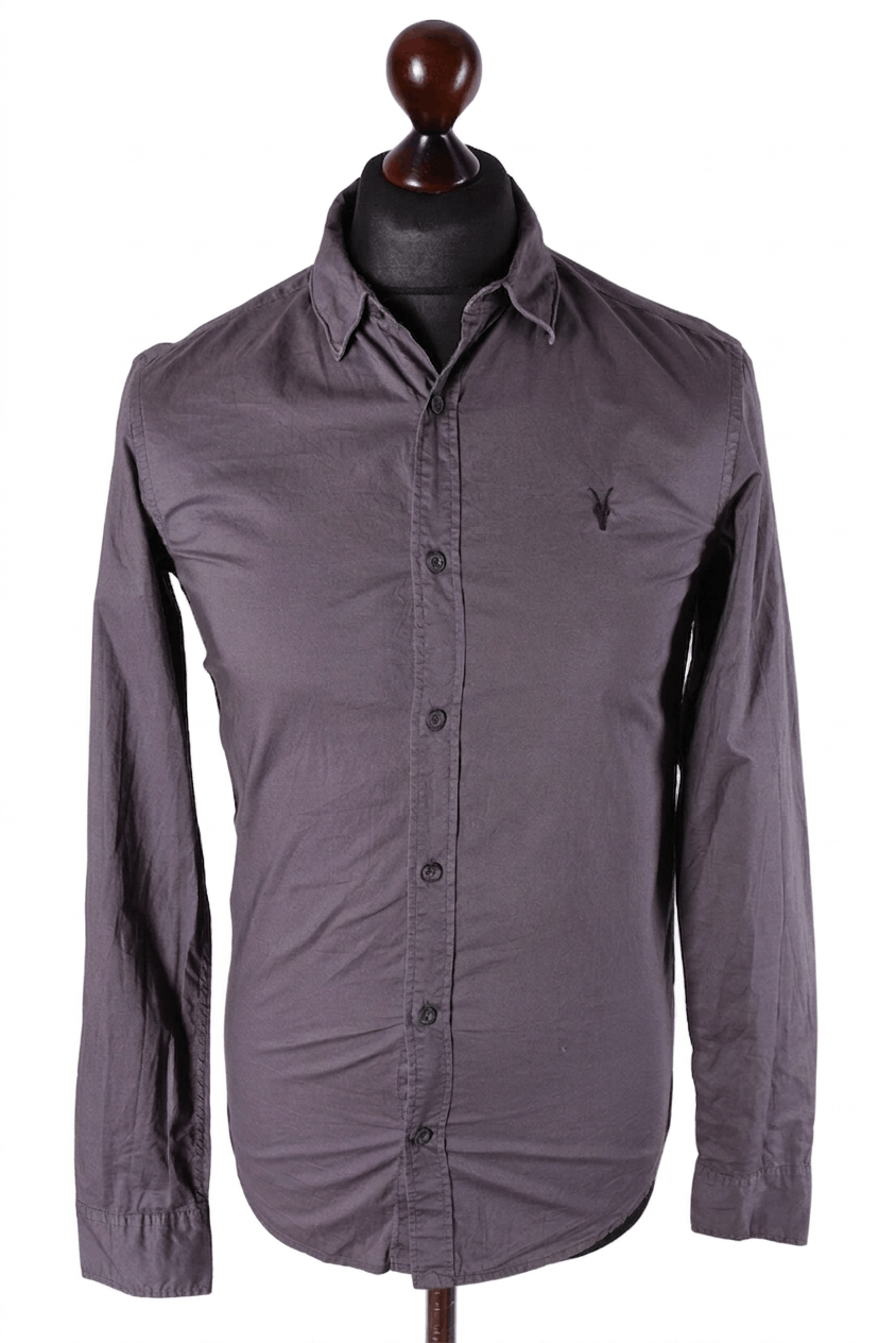 Allsaints AllSaints Aristide Long Sleeve Cotton Shirt Grey Size US S / EU 44-46 / 1 - 1 Thumbnail