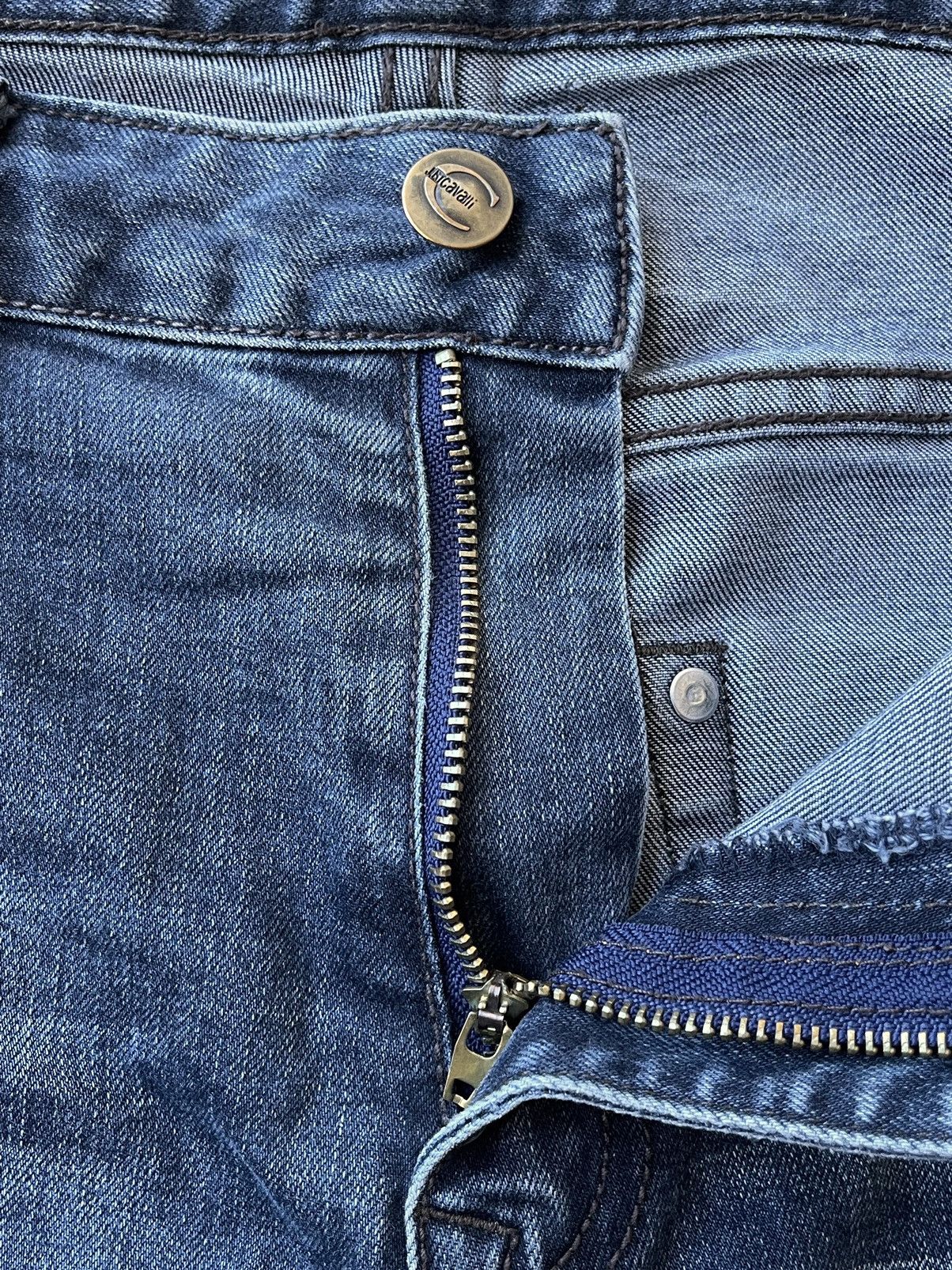 Just Cavalli Just Cavalli Vintage Y2K Embroidered Washed Denim Jeans Size US 34 / EU 50 - 10 Thumbnail