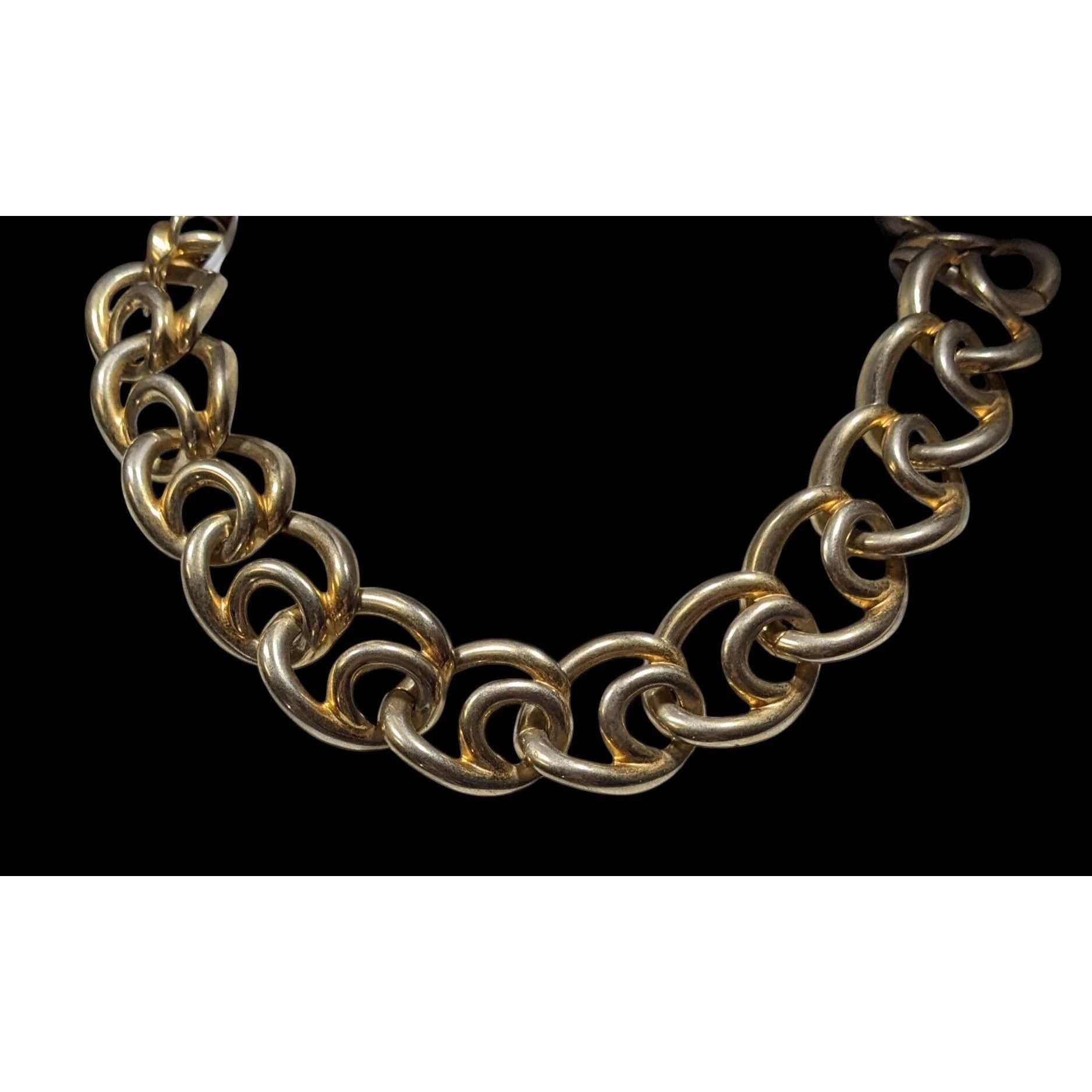 Other Chunky Gold Tone Chain Necklace With Large Interlocking Link Size ONE SIZE - 2 Thumbnail
