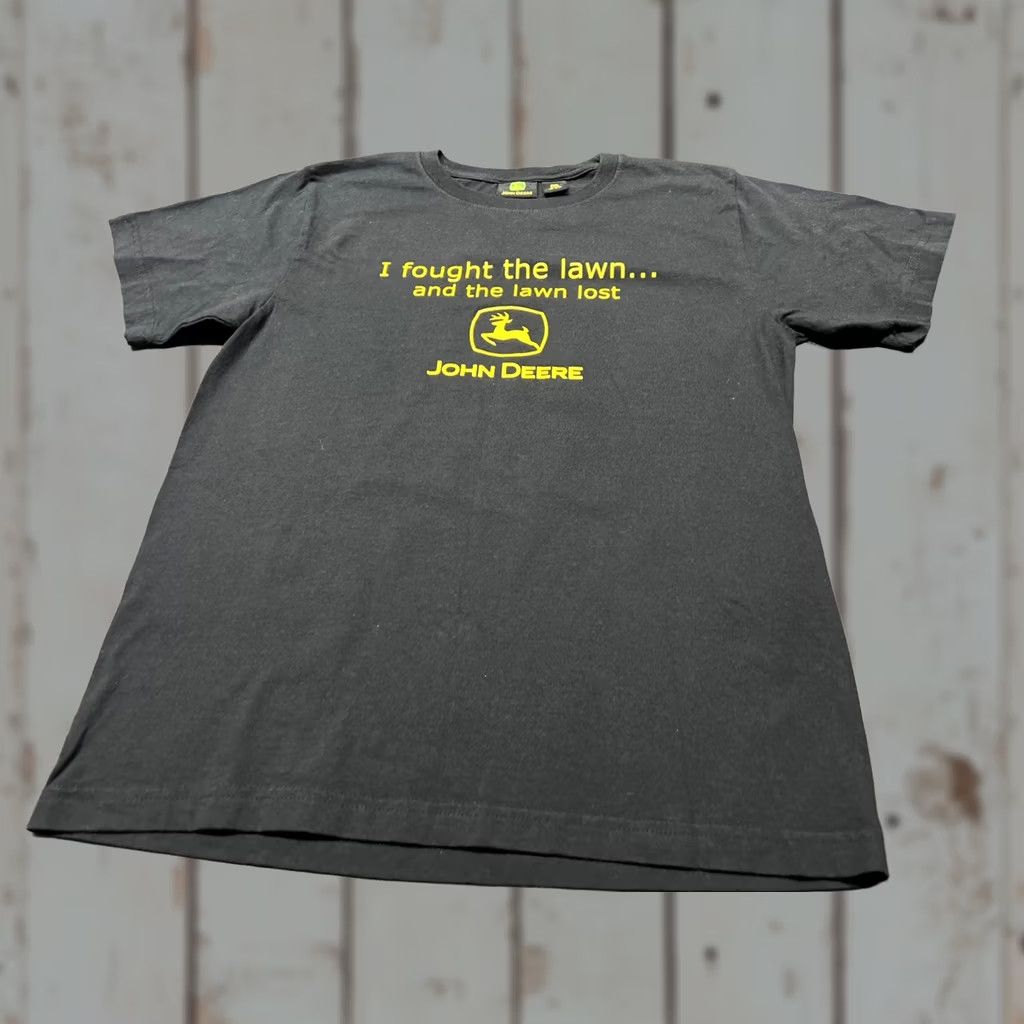 John Deere John Deere Graphic T-Shirt Men M Black I Fought The Lawn Shirt Short Sleeve Crew Neck Cotton Graphic Print John Deere Mens M Black - Vintage: No Size US M / EU 48-50 / 2 - 1 Thumbnail