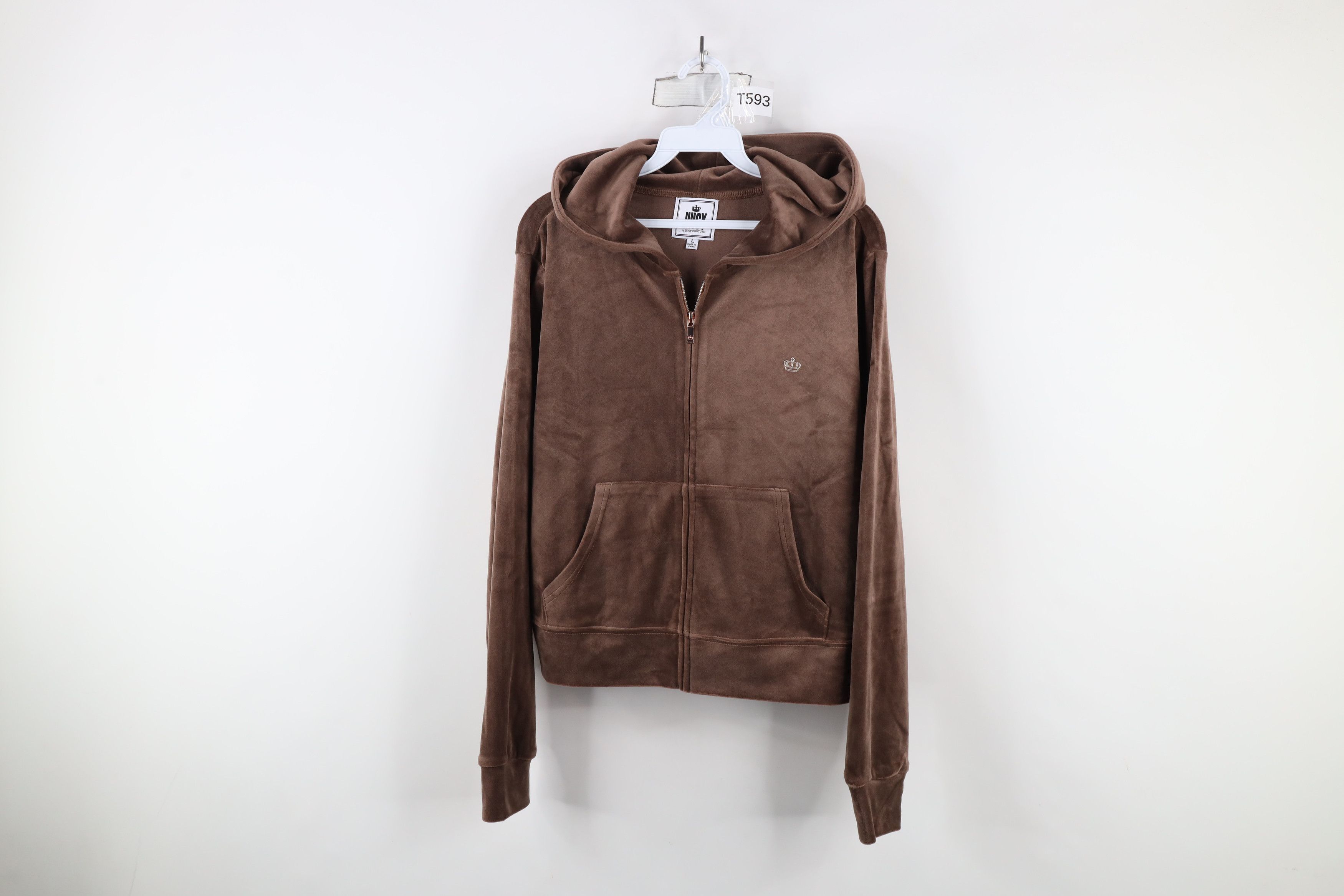Juicy Couture × Vintage Vintage 90s Y2K Juicy Couture Soft Velour Full Zip Hoodie Size L / US 10 / IT 46 - 1 Thumbnail