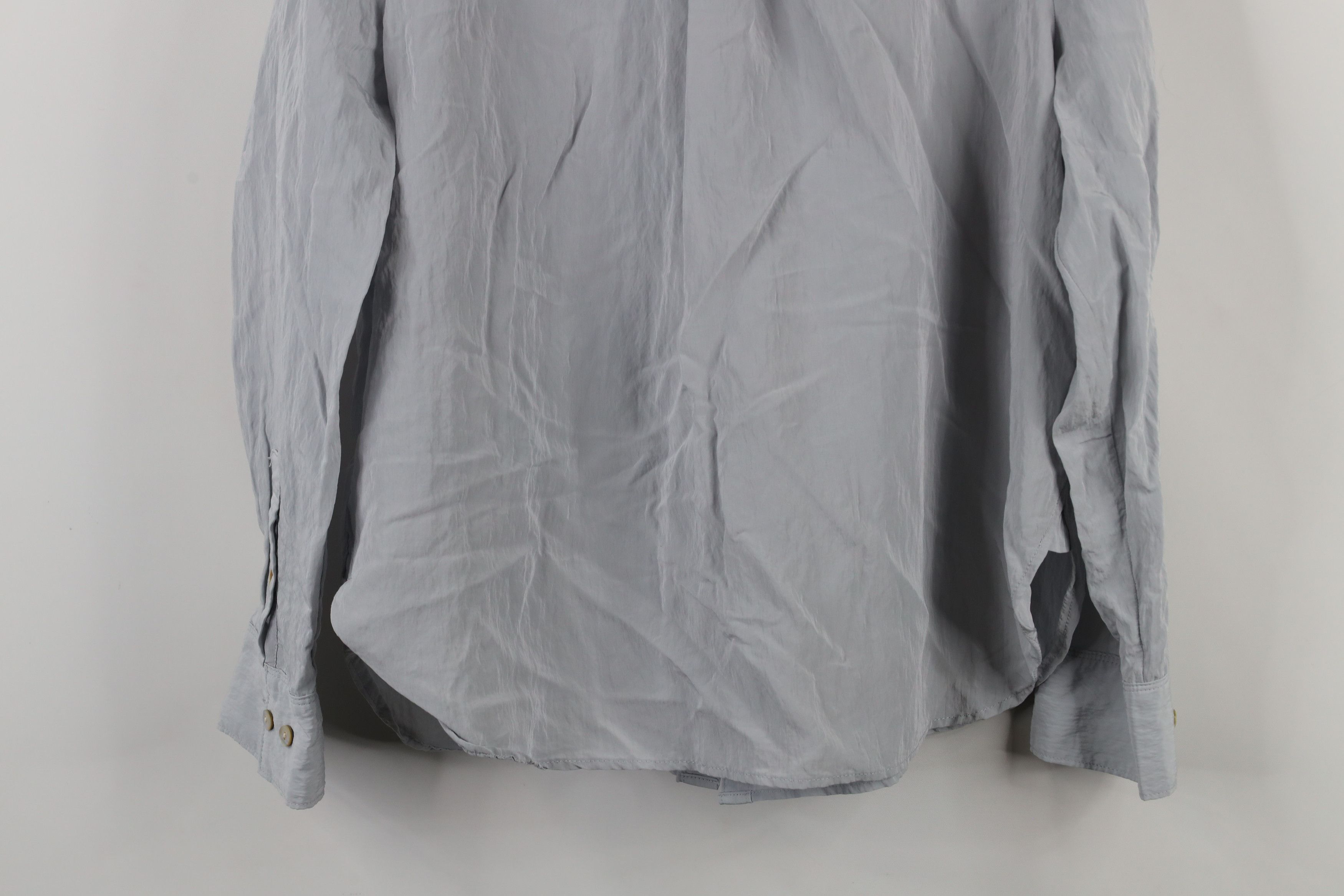 Madewell × Vintage Madewell Crinkled Long Sleeve Collared Button Up Shirt Gray Size XL / US 12-14 / IT 48-50 - 11 Thumbnail