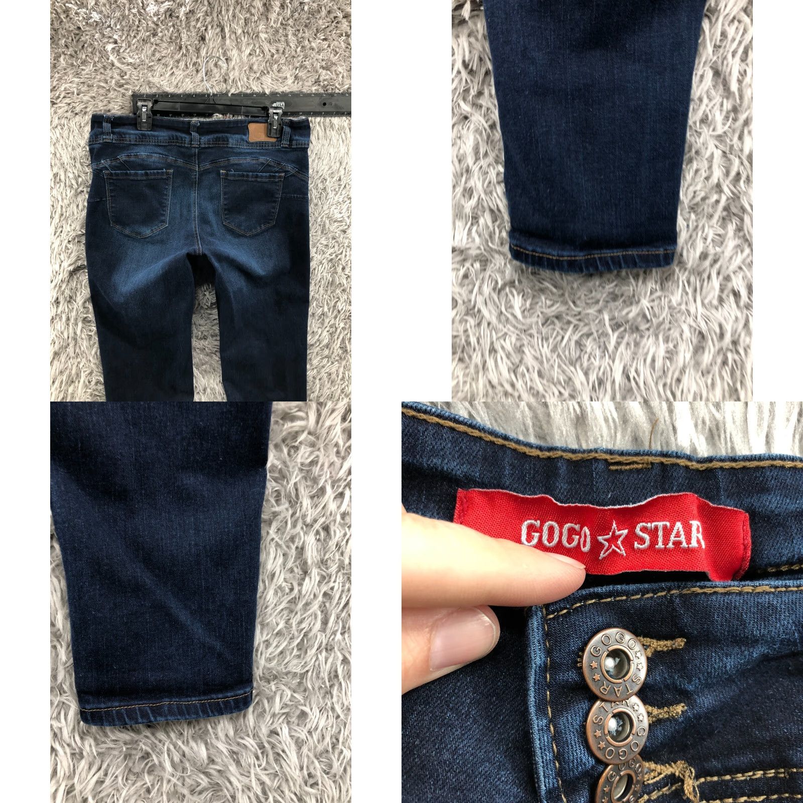 Vintage GOGO STAR Jeans Skinny Size 15 Juniors Womens Medium Wash Blue Size 36" / US 14 / IT 50 - 8 Thumbnail