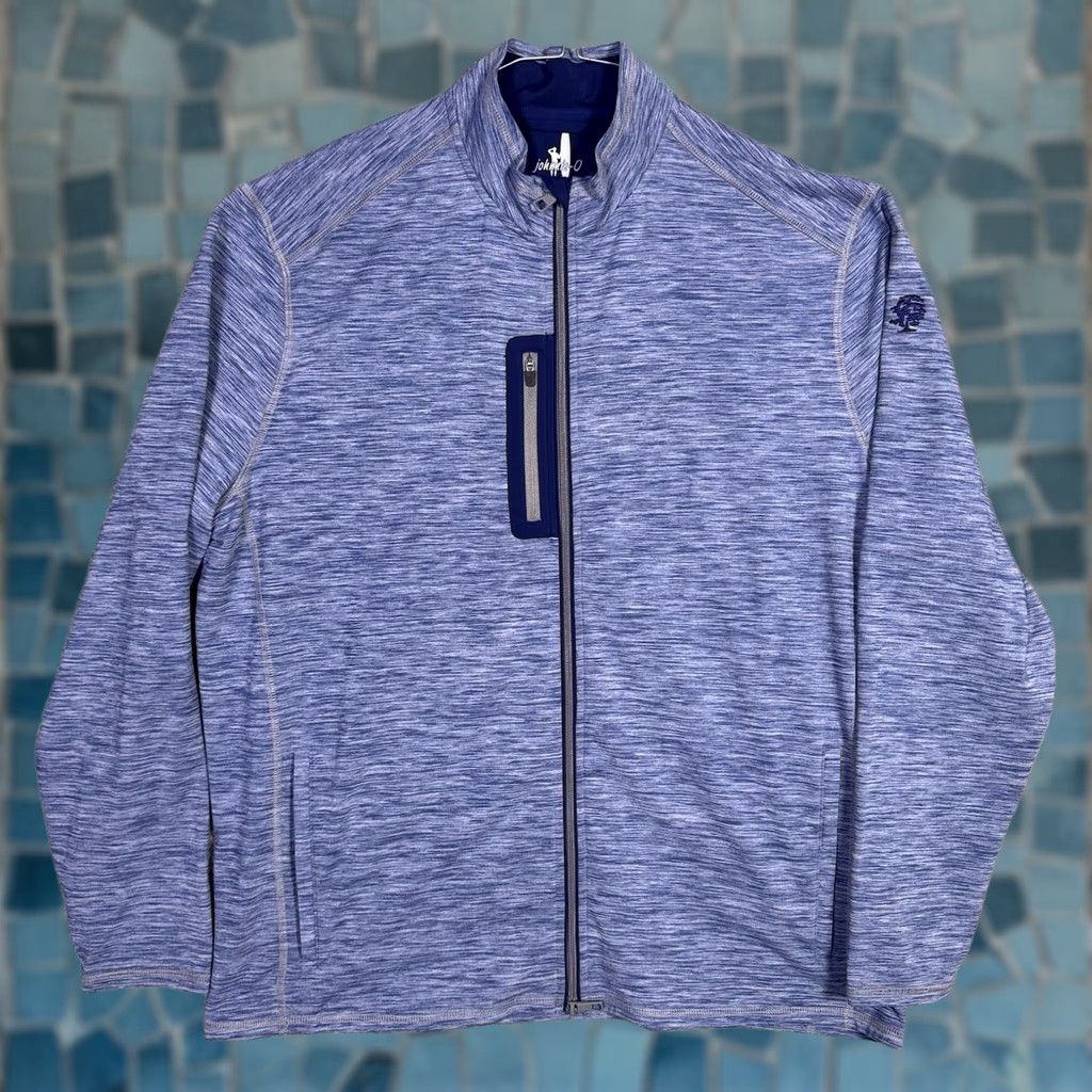 johnnie-O johnnie-O Jacket Mens XL Full Zip Tech Heather Seqouia Lake Blue JMJK1890 Size US XL / EU 56 / 4 - 1 Thumbnail