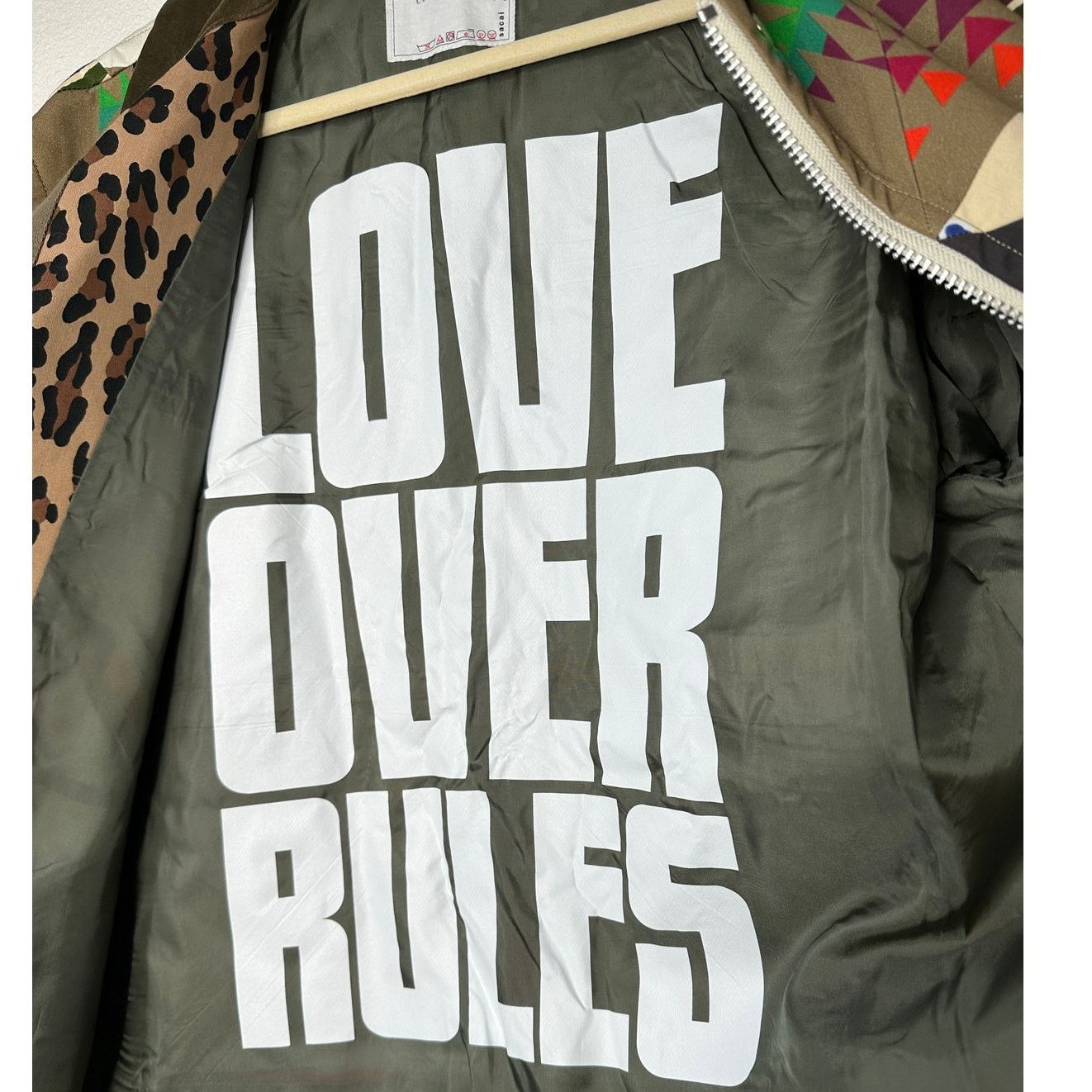 Sacai Sacai Tan Mixed Print Patchwork Velvet Collar Jacket 4 / XL Size US XL / EU 56 / 4 - 18 Thumbnail