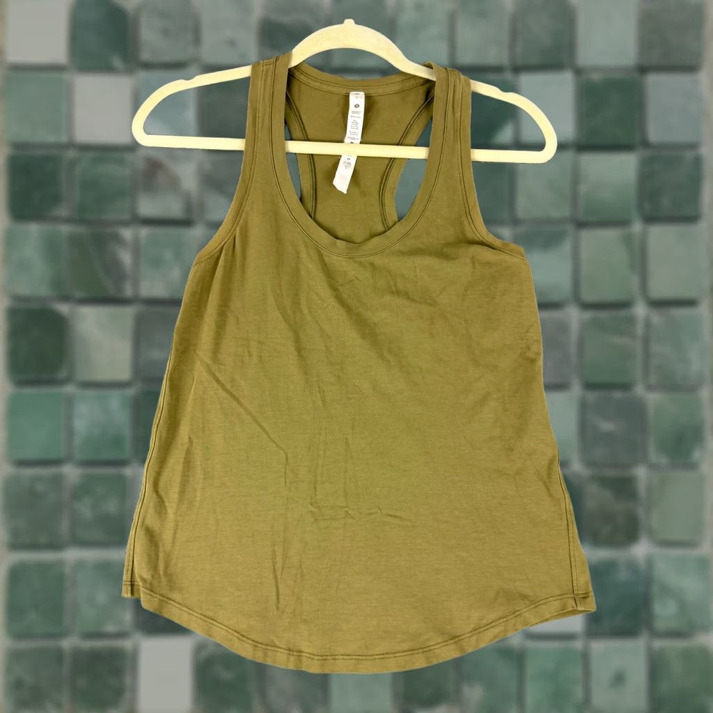 Lululemon Lululemon Love Tank Top Womens 2 Green Pima Cotton Racerback Size XS / US 0-2 / IT 36-38 - 1 Thumbnail