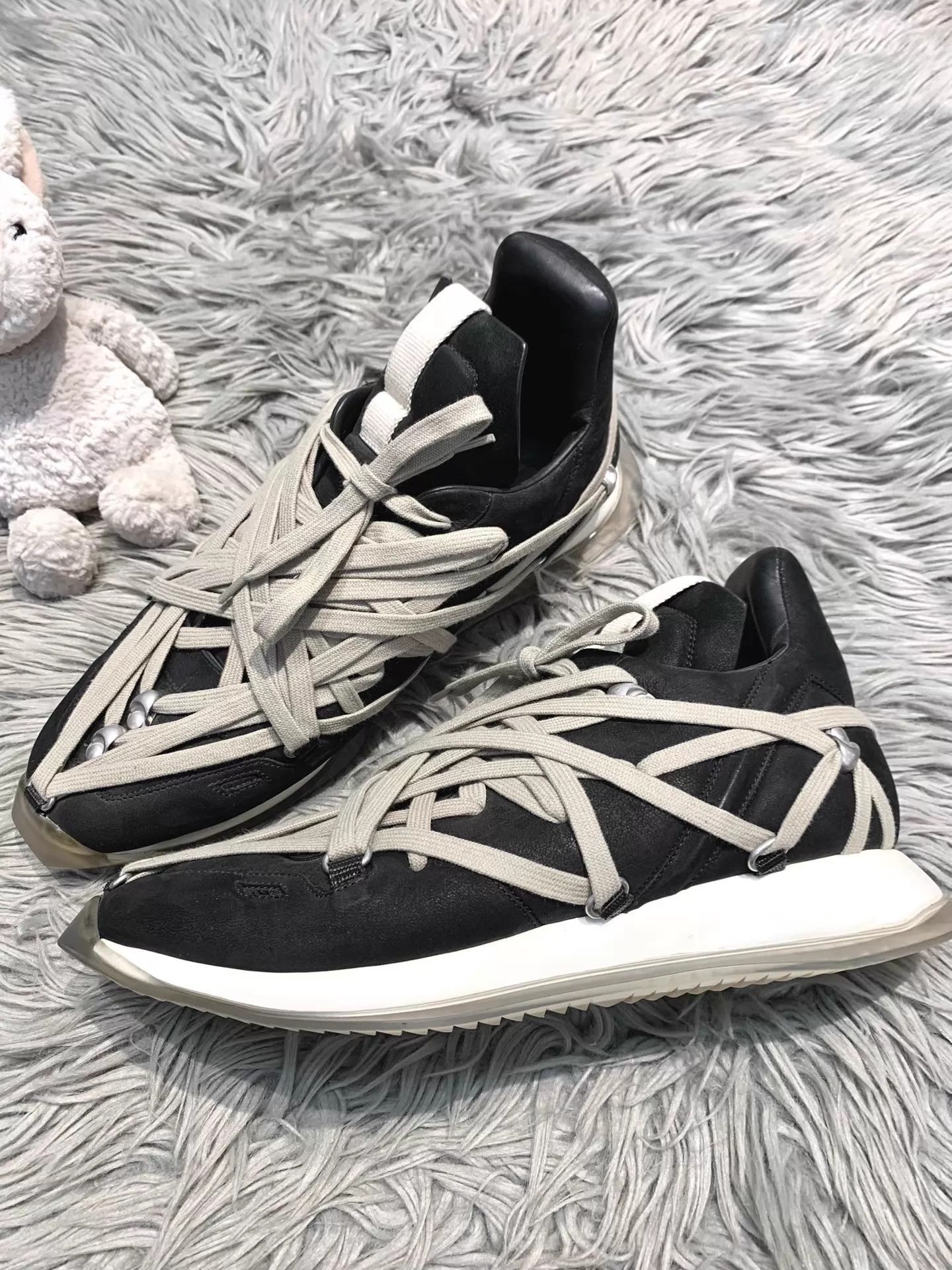 Rick Owens Rick Owens Runner Frenzy Strap B&W Leather 42 Size US 9 / EU 42 - 1 Thumbnail