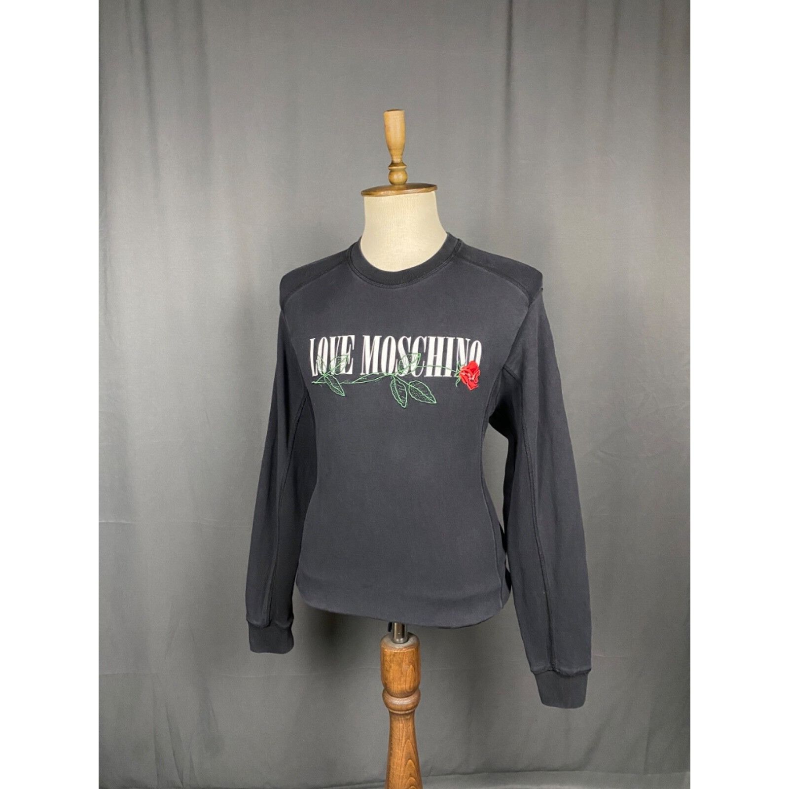Moschino Love Moschino Big Logo Men's Black Crewneck Sweater Size M Size US M / EU 48-50 / 2 - 4 Thumbnail