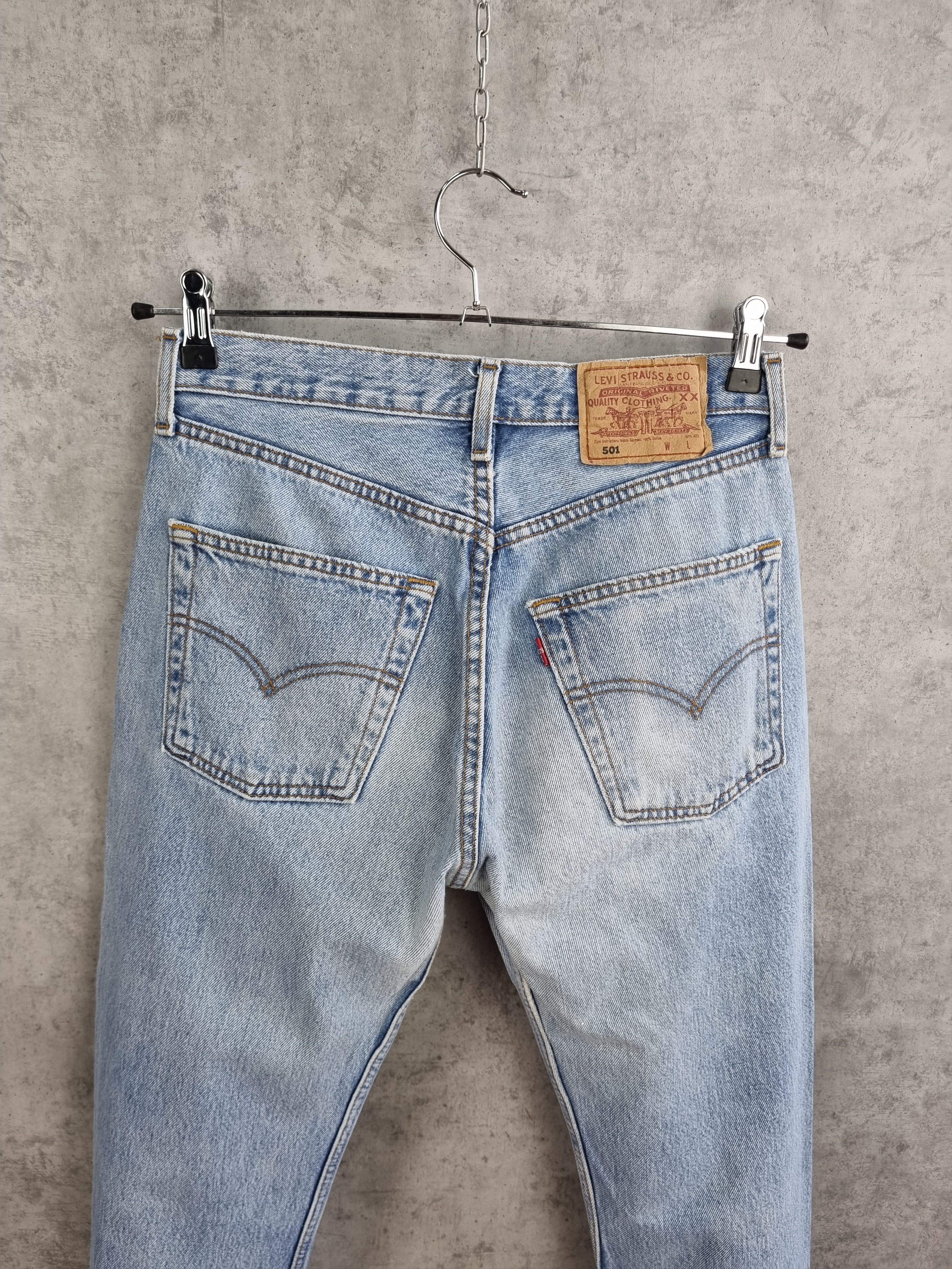 Levi's × Levi's Vintage Clothing × Vintage 95s Unique Blue Sky Faded in Time Levis 501 Beautiful Jeans Size US 31 - 5 Thumbnail