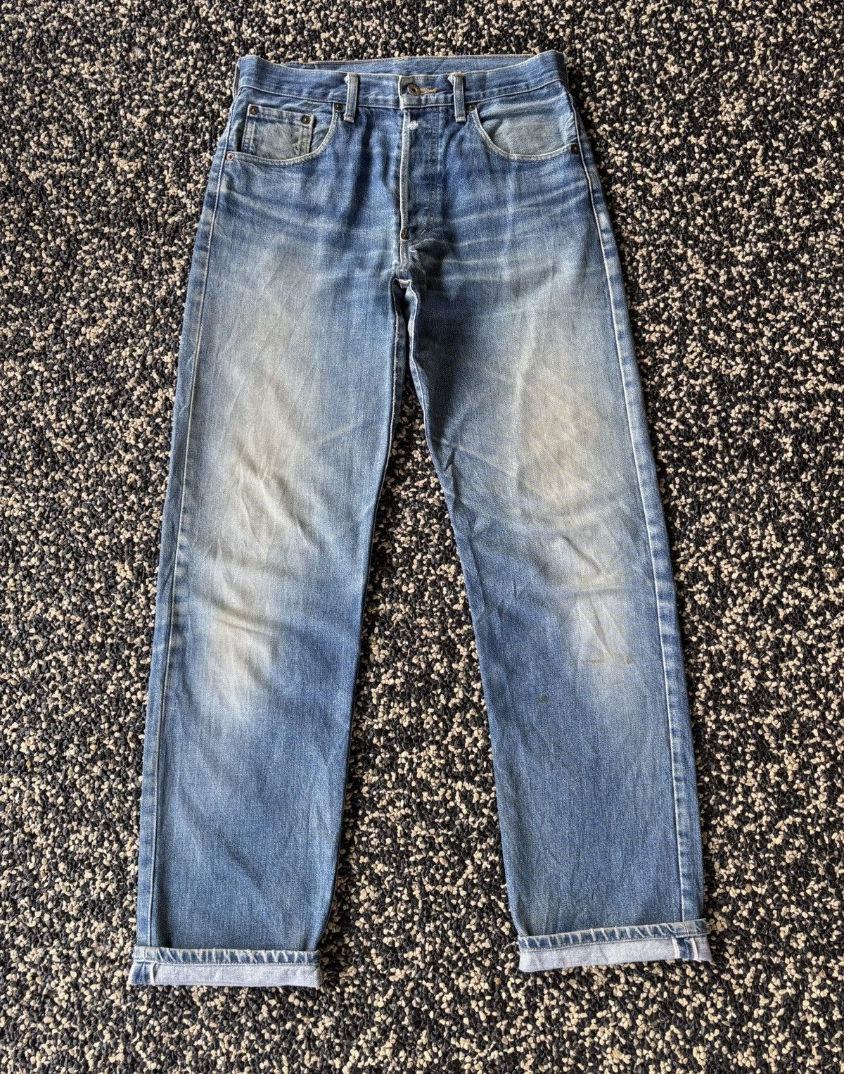 Levi's Vintage Levi’s Big E Lot 701 XX Buckle Belt Selvedge Jeans Size US 32 / EU 48 - 3 Thumbnail