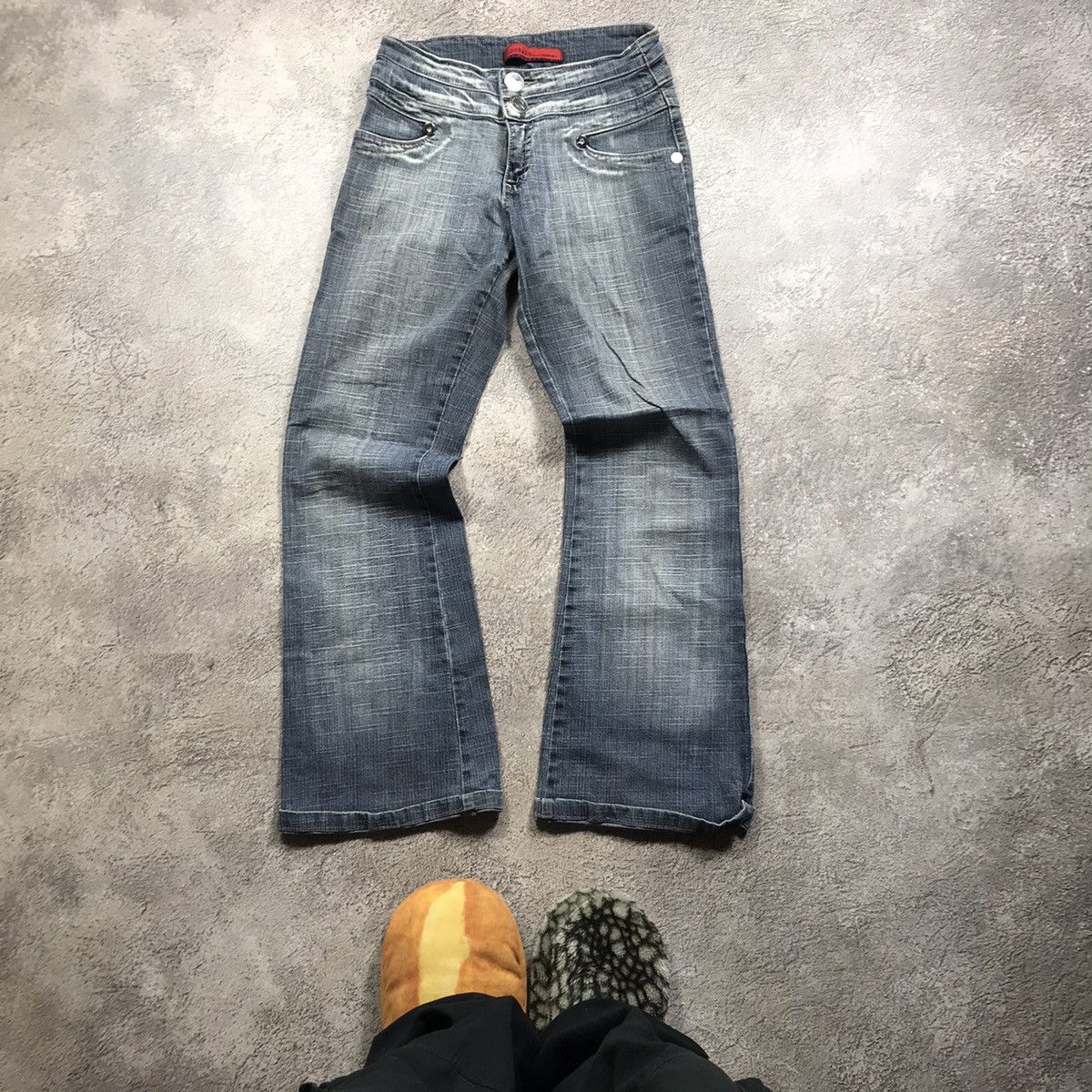 Vintage Vintage Y2K Baggy Flared Distressed Jeans Grunge Graphic 25 Size 25" / US 0 / IT 36 - 2 Thumbnail