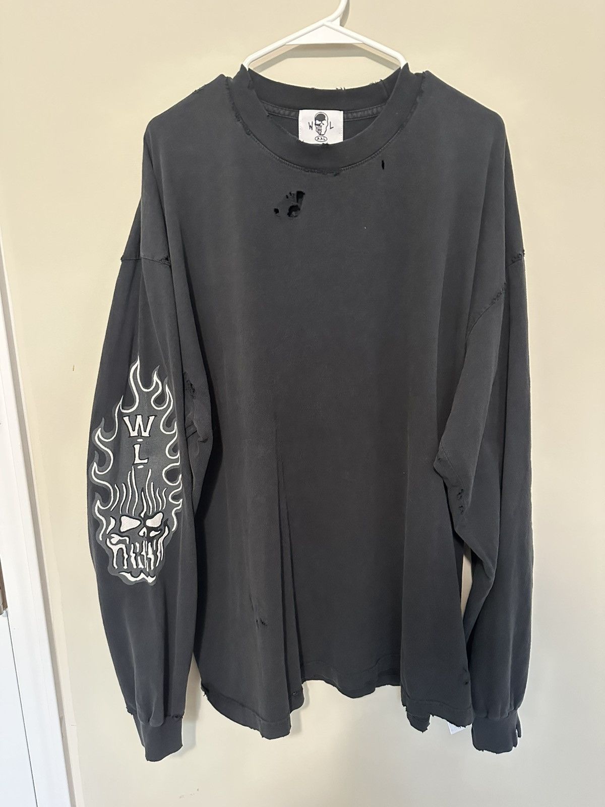 Vintage × Warren Lotas Warren Lotas Flame Reaper Distressed Long Sleeve Tee XXL Size US XXL / EU 58 / 5 - 1 Thumbnail