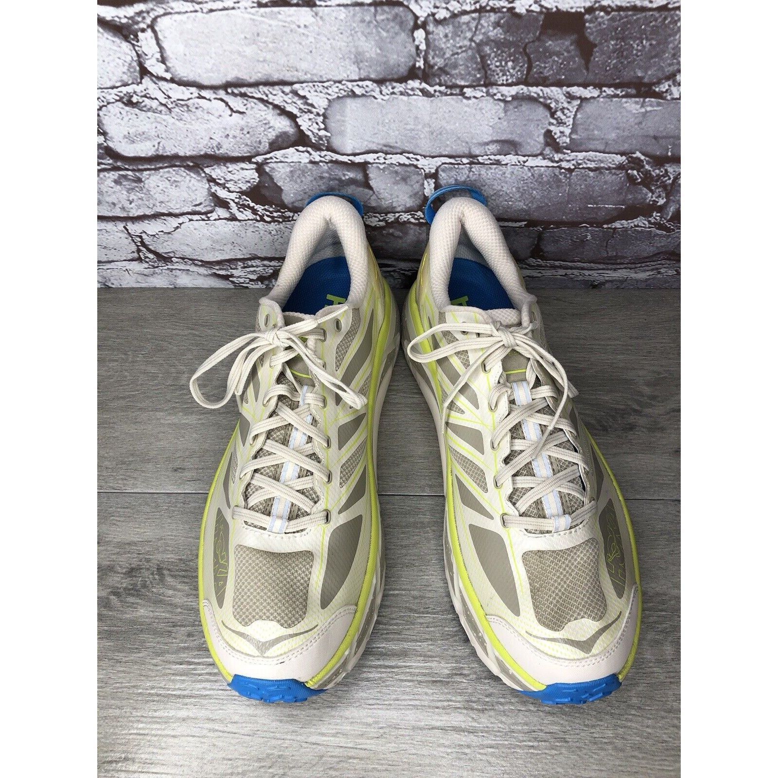 Hoka Hoka One Mafate Speed 2 Eggnog Gray Mesh Neon Yellow Running Size US 14 / EU 47 - 2 Thumbnail