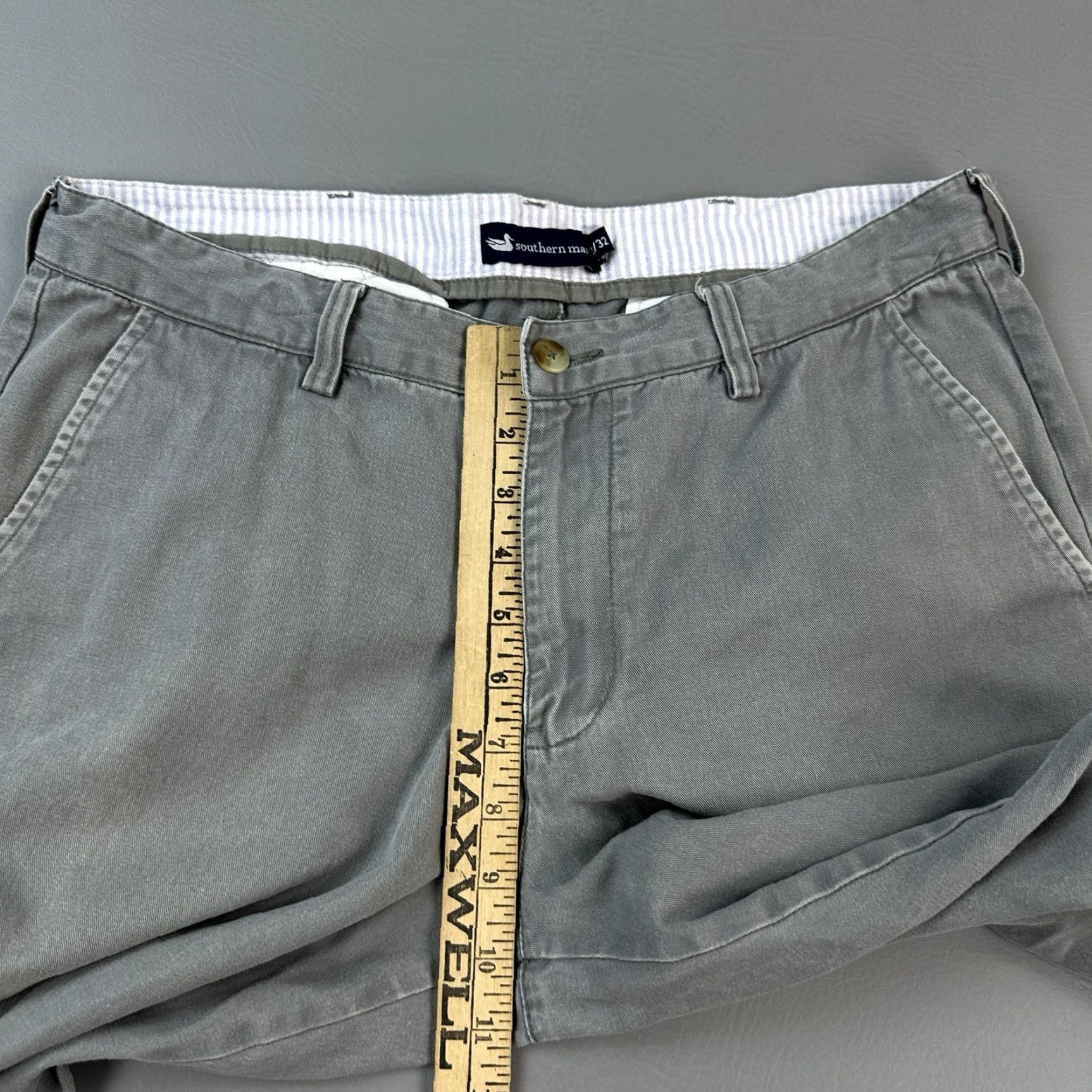 Vintage Southern Marsh Pants Mens 32x32 Gray Flat Front Chino Preppy Casual Stripeless Style Regular Fit Mens Pants Size US 32 / EU 48 - 5 Thumbnail