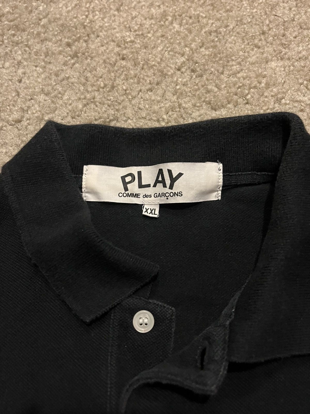 Comme des Garcons PLAY Comme Des Garçons Play Heart Polo Black XXL Size US XXL / EU 58 / 5 - 3 Thumbnail