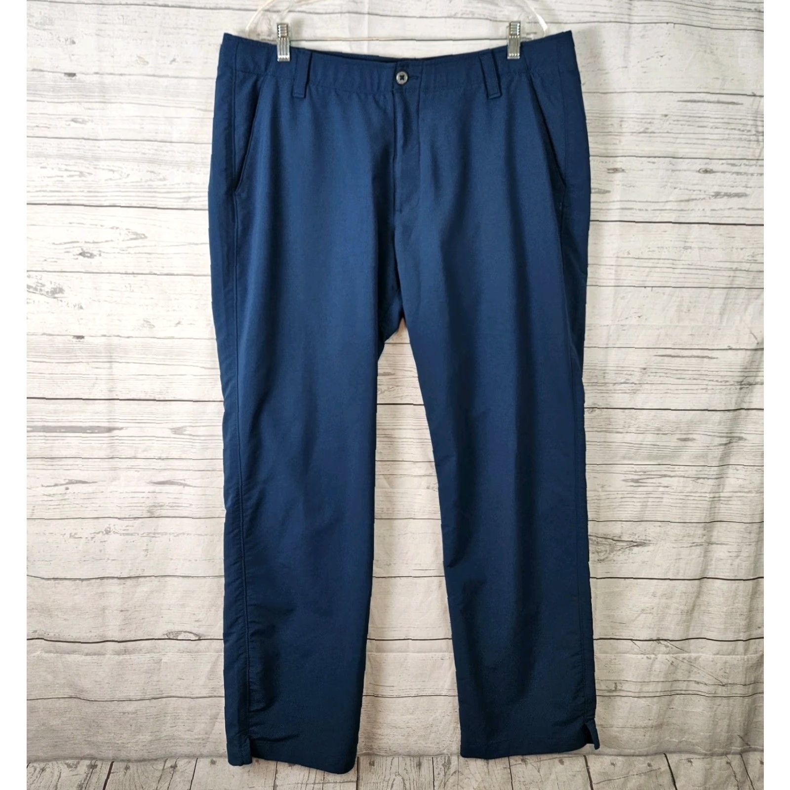 Under Armour Under Armour Mens Pants Straight Leg Sz 40 Solid Blue Nylon Blend Casual Activewear Size US 40 / EU 56 - 2 Thumbnail