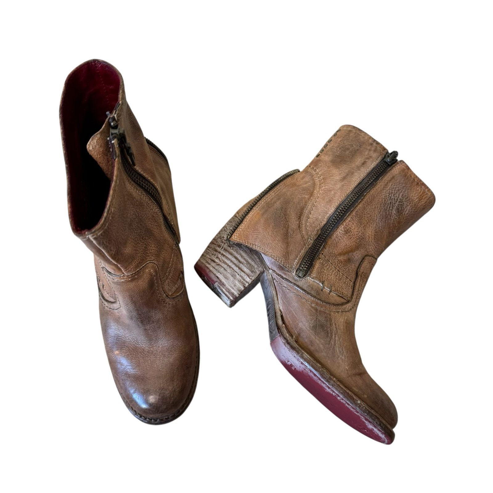Bed Stu BEDSTU Iris Leather Boots Tan Rustic White BFS Size 6 Size US 6 / IT 36 - 8 Thumbnail