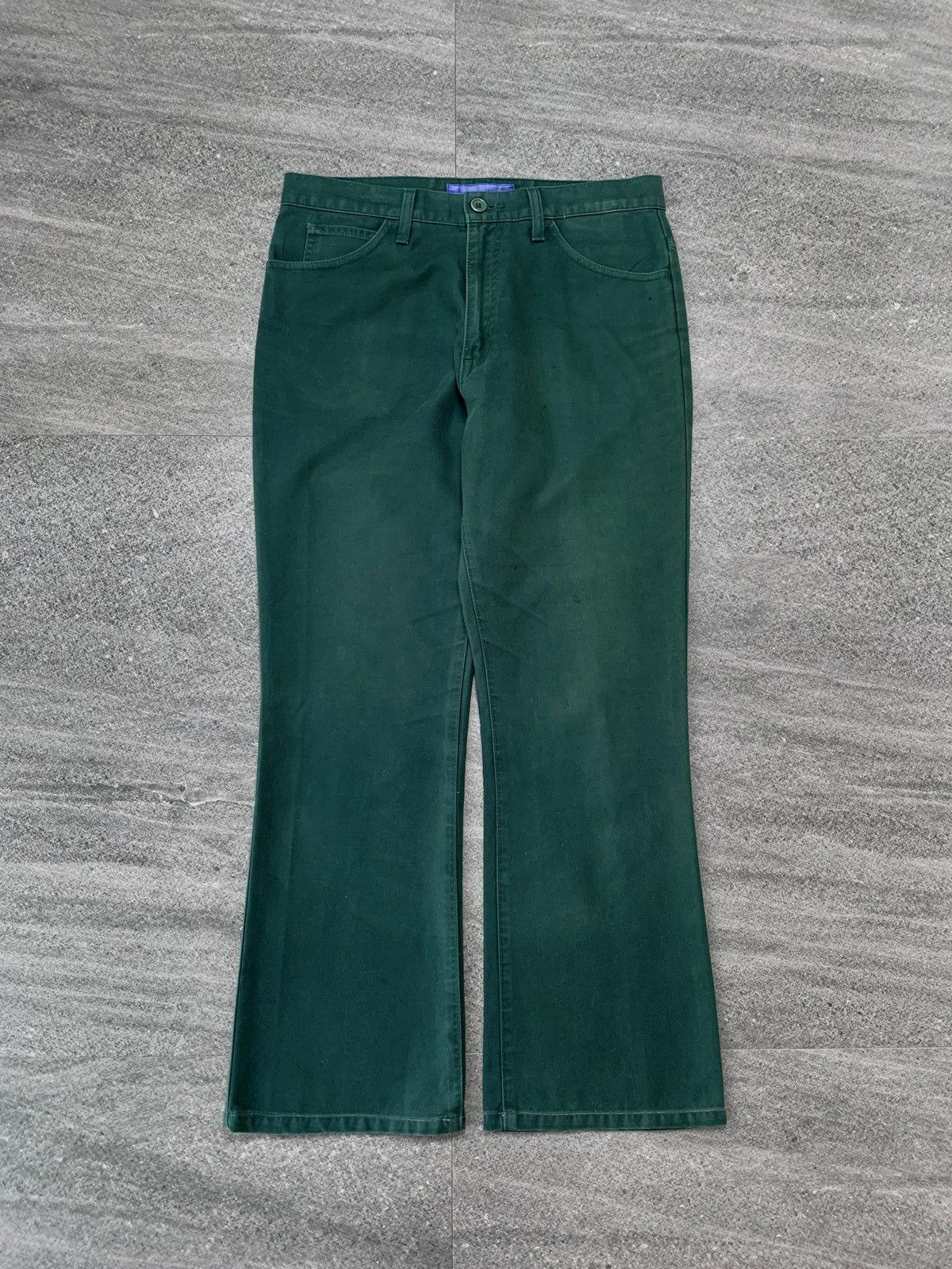 Junya Watanabe FREE TAX! 2000s Dark Green Flared Pants Size US 32 / EU 48 - 2 Thumbnail