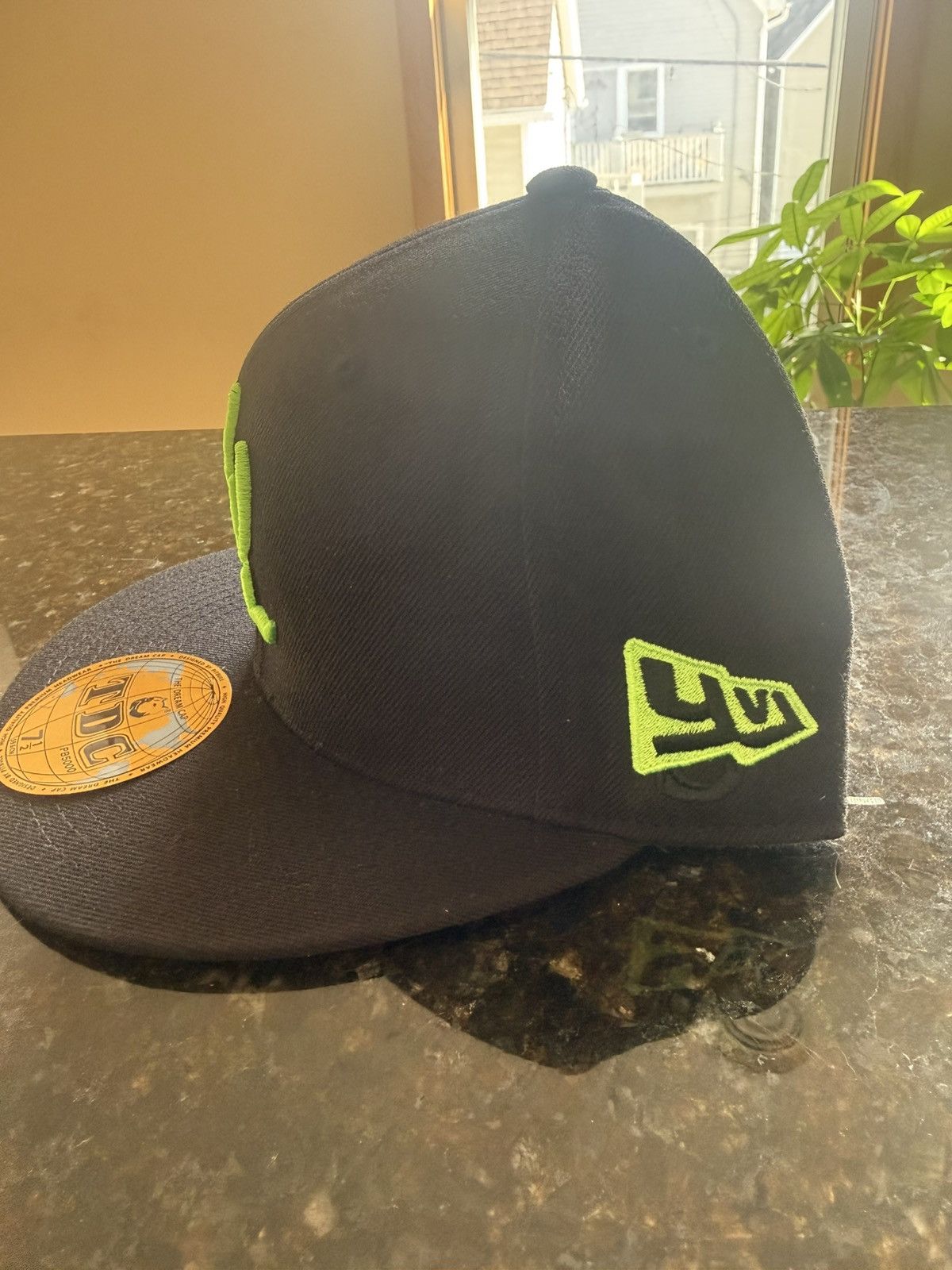 Playboi Carti YVL Fitted Hat Black/Neon Green Size ONE SIZE - 3 Thumbnail