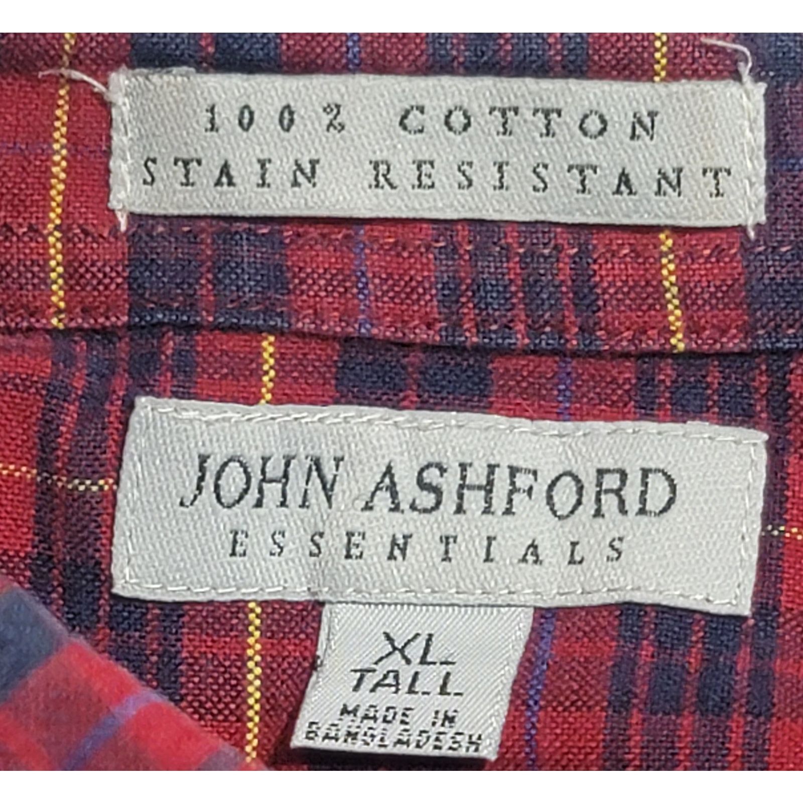 John Ashford John Ashford Red Blue Plaid Button Up Denim Shirt XL Tall Size US XL / EU 56 / 4 - 4 Thumbnail