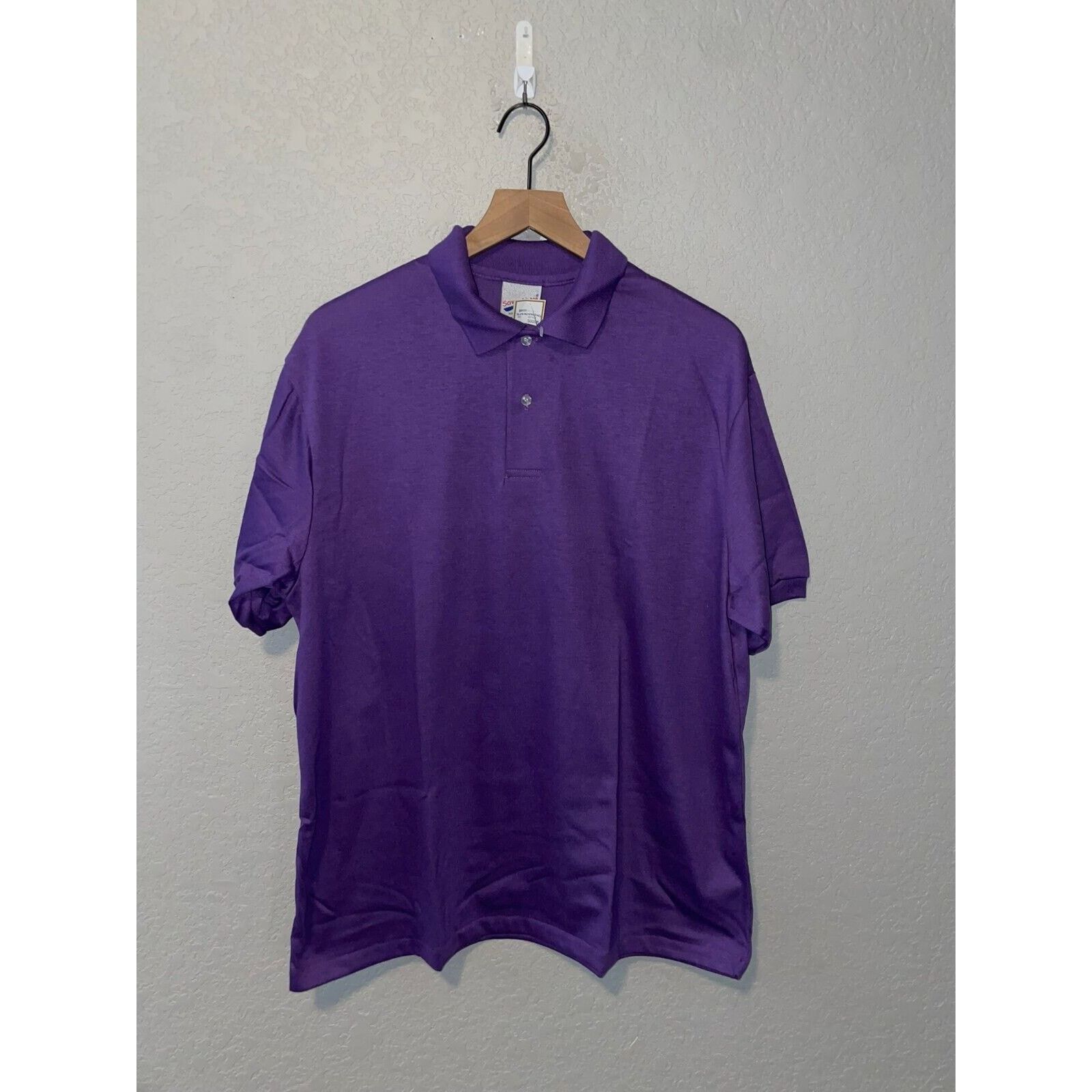 Vintage Vintage Purple Blank Polo Shirt Screenmates 80s 90s VTG XL Size US XL / EU 56 / 4 - 1 Thumbnail