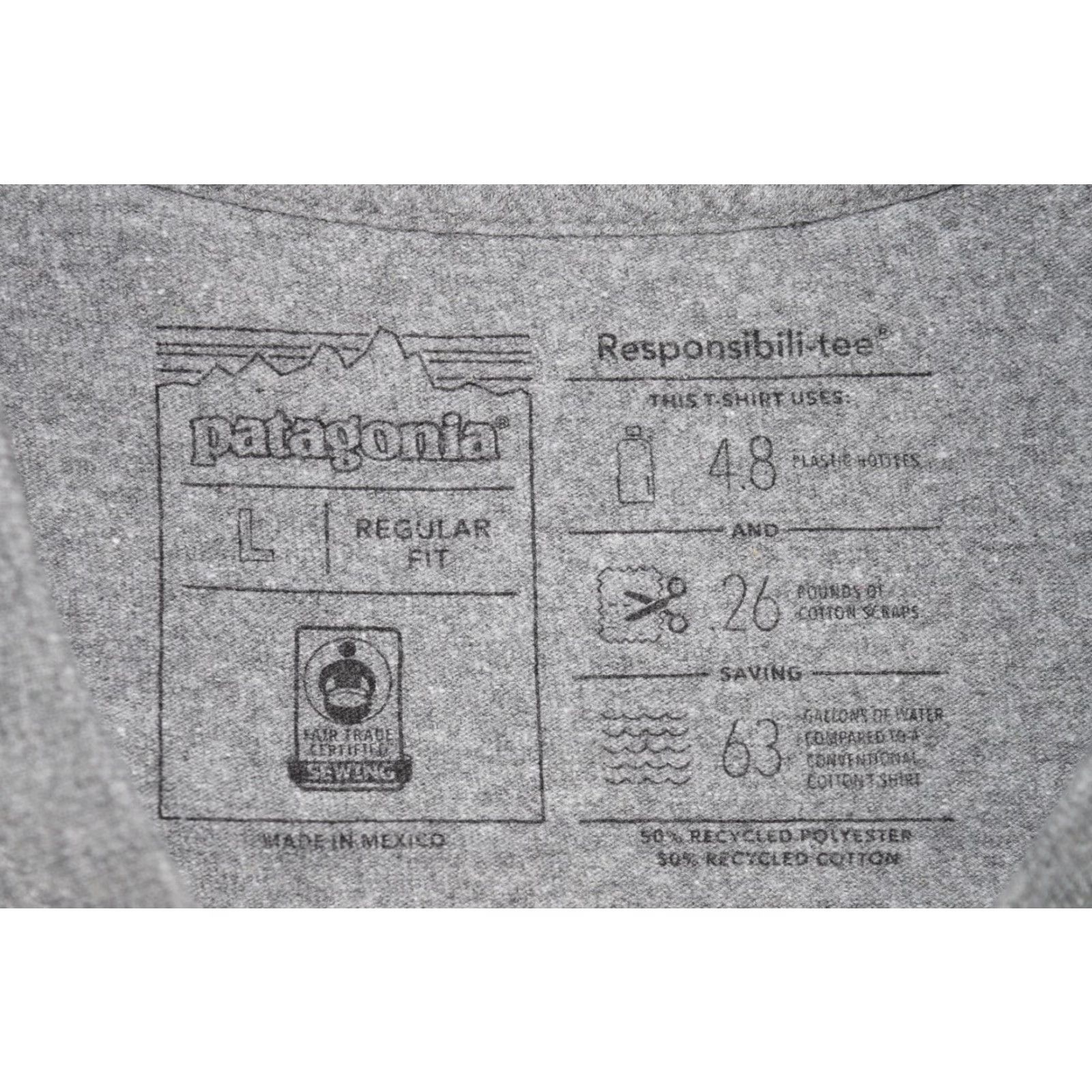 Patagonia PATAGONIA MENS P-6 LOGO LONG SLEEVE T-SHIRT GREY REGULAR FIT L Size US L / EU 52-54 / 3 - 4 Thumbnail