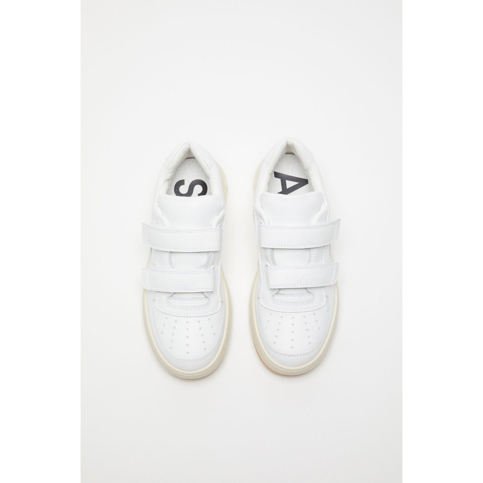 Acne Studios ACNE STUDIOS Steffey $540 White Leather Strap Sneakers New ( Size US 6 / IT 36 - 2 Thumbnail