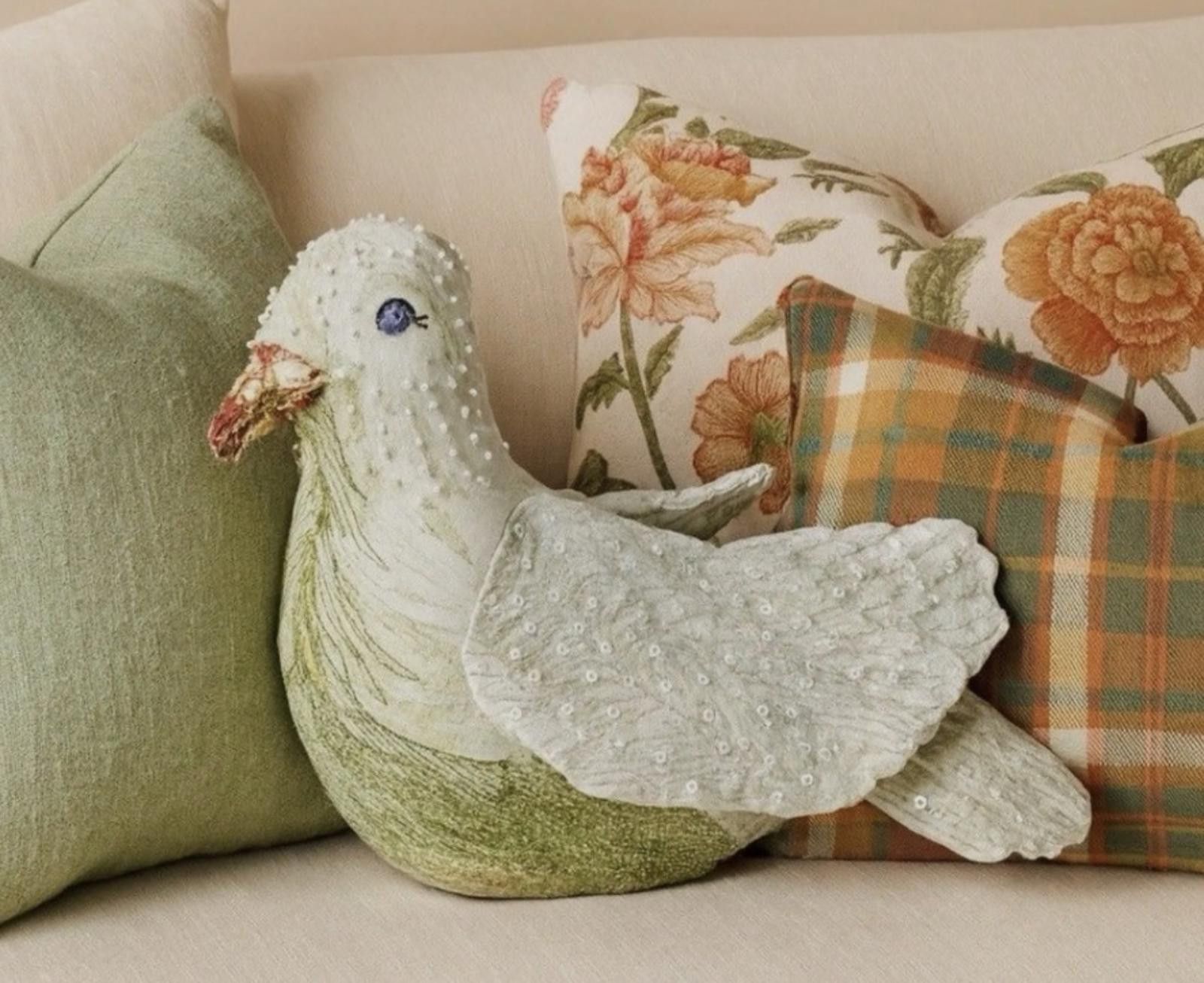 Other John Derian X Target Figural Beaded Dove Pillow cod8 Size ONE SIZE - 1 Thumbnail