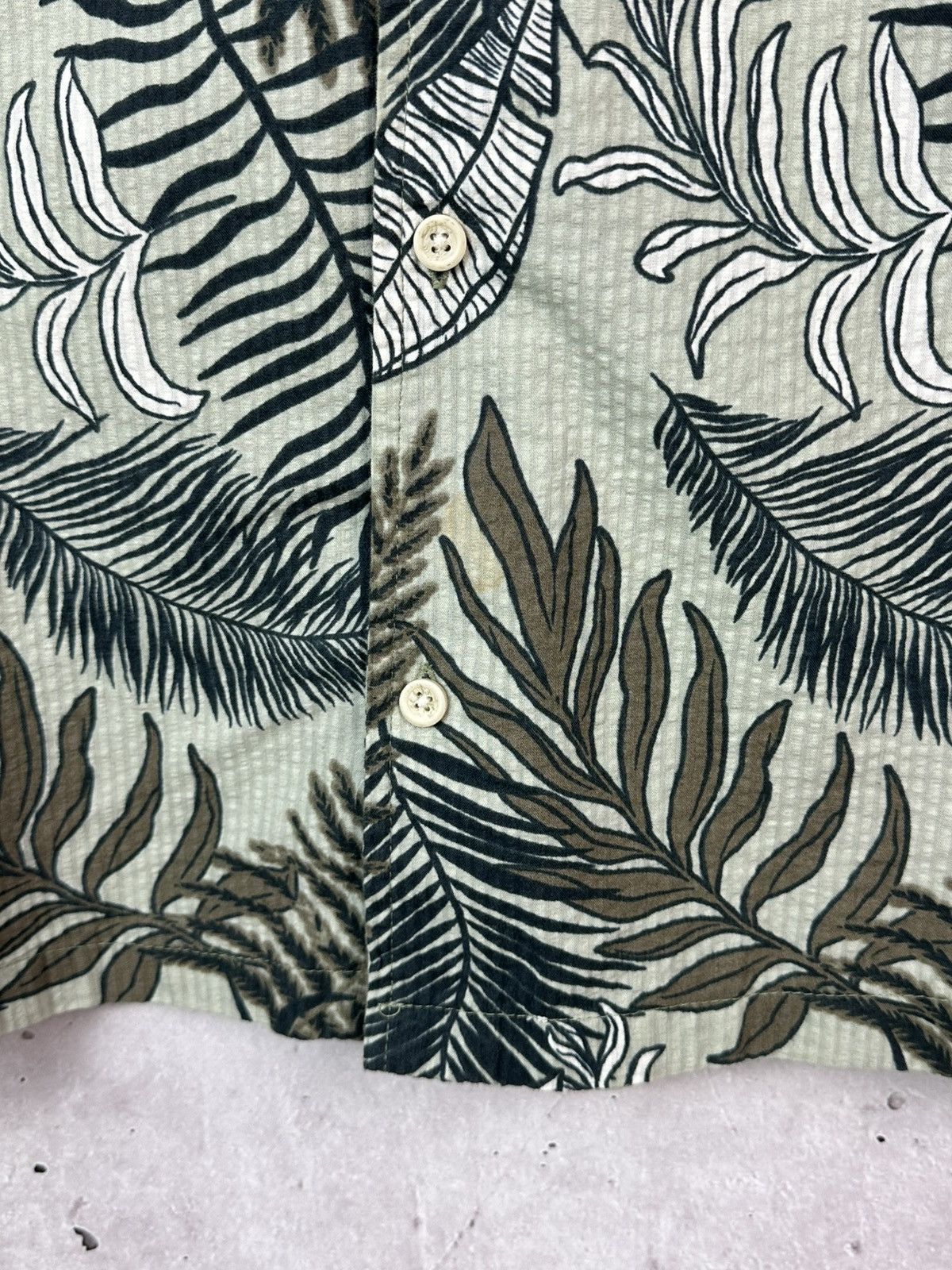 Folk Folk Tropical Leaves Green Cotton Short Sleeve Men’s Shirt Size US L / EU 52-54 / 3 - 6 Thumbnail