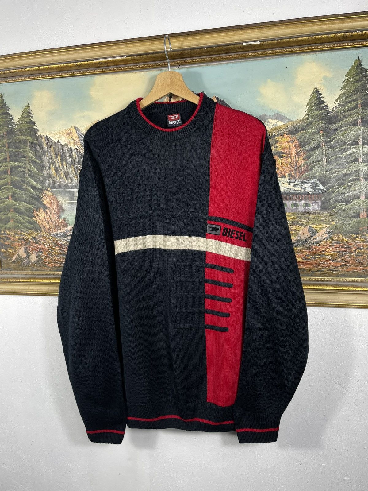 Diesel × Japanese Brand × Vintage Diesel Retro Y2k Pull Knitwear Sweatshirt Crewneck Size US L / EU 52-54 / 3 - 2 Thumbnail