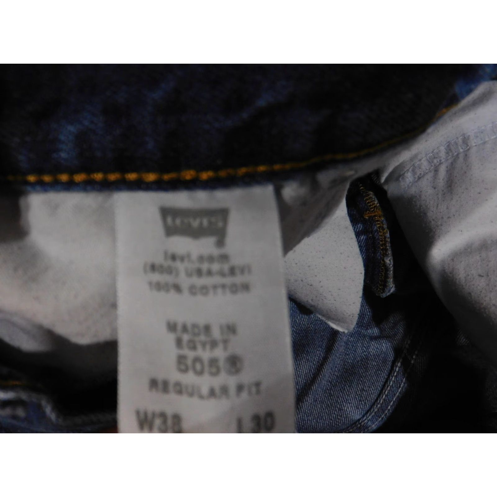 Levi's VINTAGE Levis 505 Jeans Mens 38x30 Blue Regular Fit Straight Leg Denim Made Egypt Size US 38 / EU 54 - 7 Thumbnail