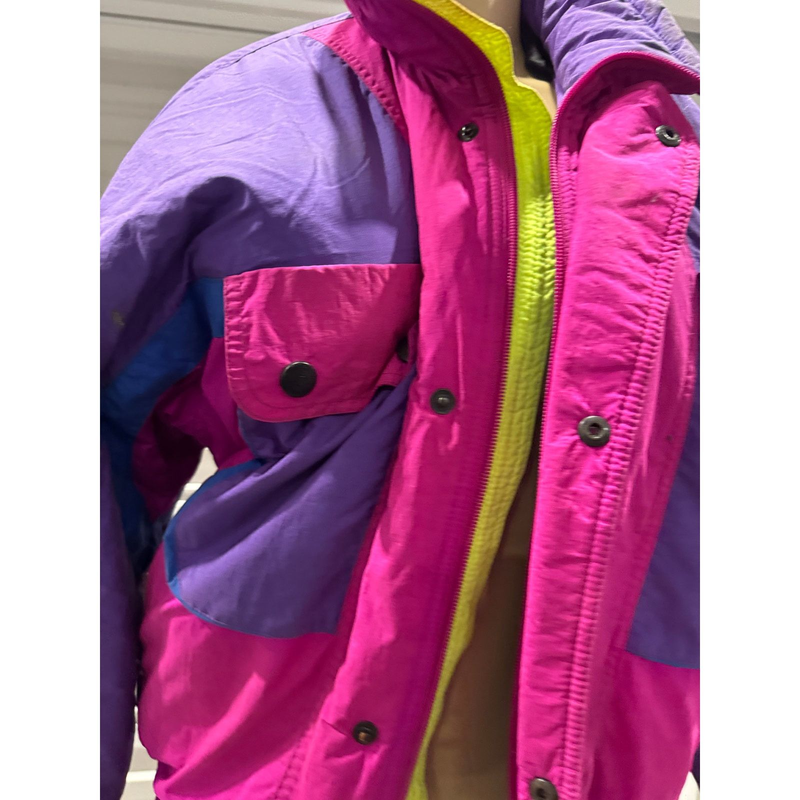 Vintage 80s Neon Vintage Puffer Coat Size M / US 6-8 / IT 42-44 - 6 Thumbnail