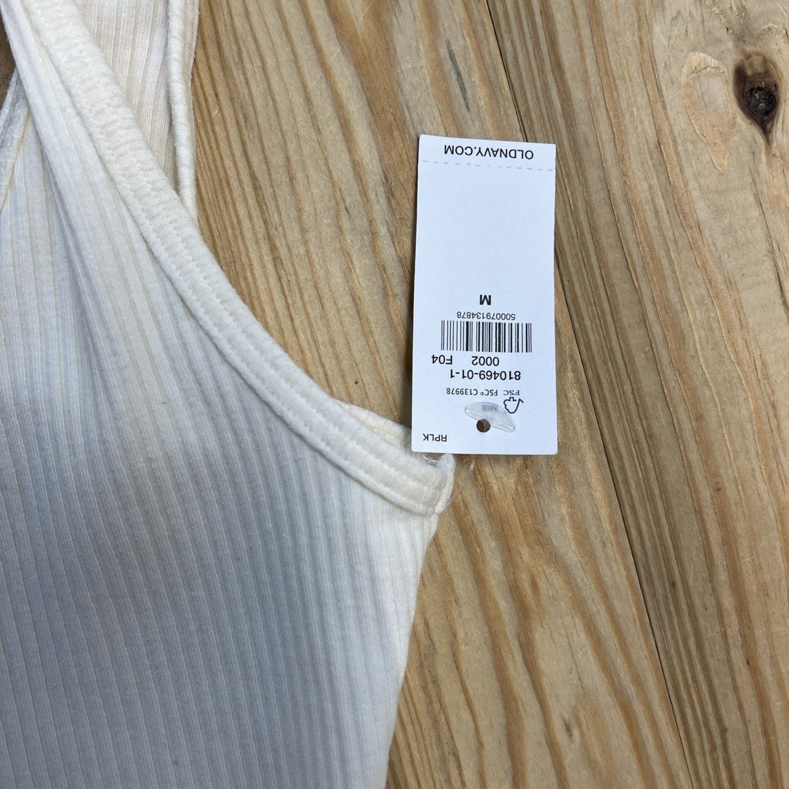 Old Navy Old Navy Rib Knit Cotton Blend White Body Suit Size M Size M / US 6-8 / IT 42-44 - 3 Thumbnail