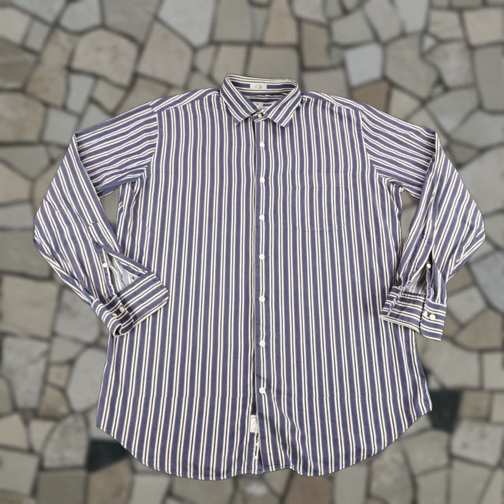 Peter Millar Peter Millar Shirt Mens Large Blue White Stripes Button Up Cotton Long Sleeve Size US L / EU 52-54 / 3 - 1 Thumbnail